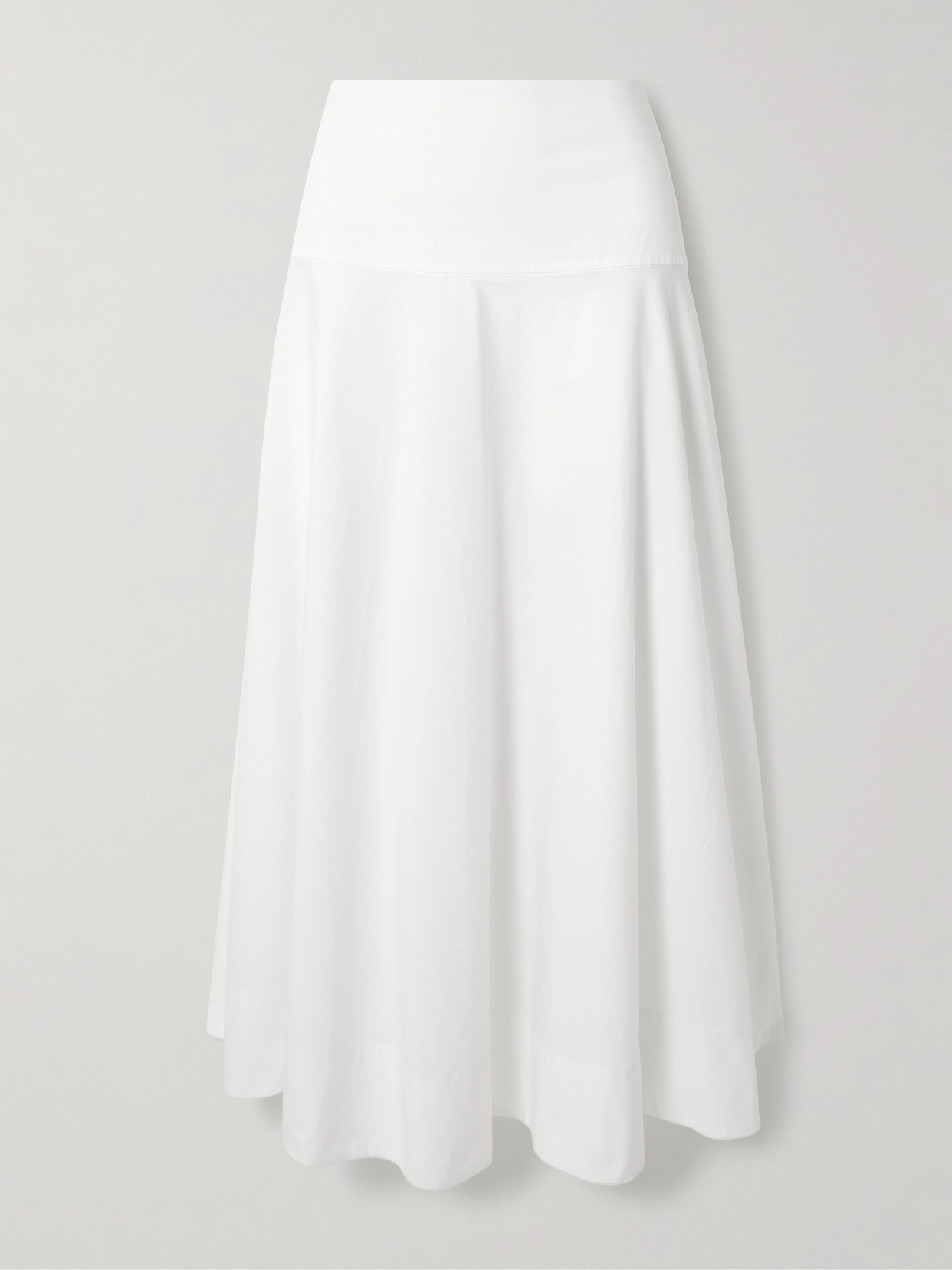 St Agni Paneled Cotton-blend Maxi Skirt In White