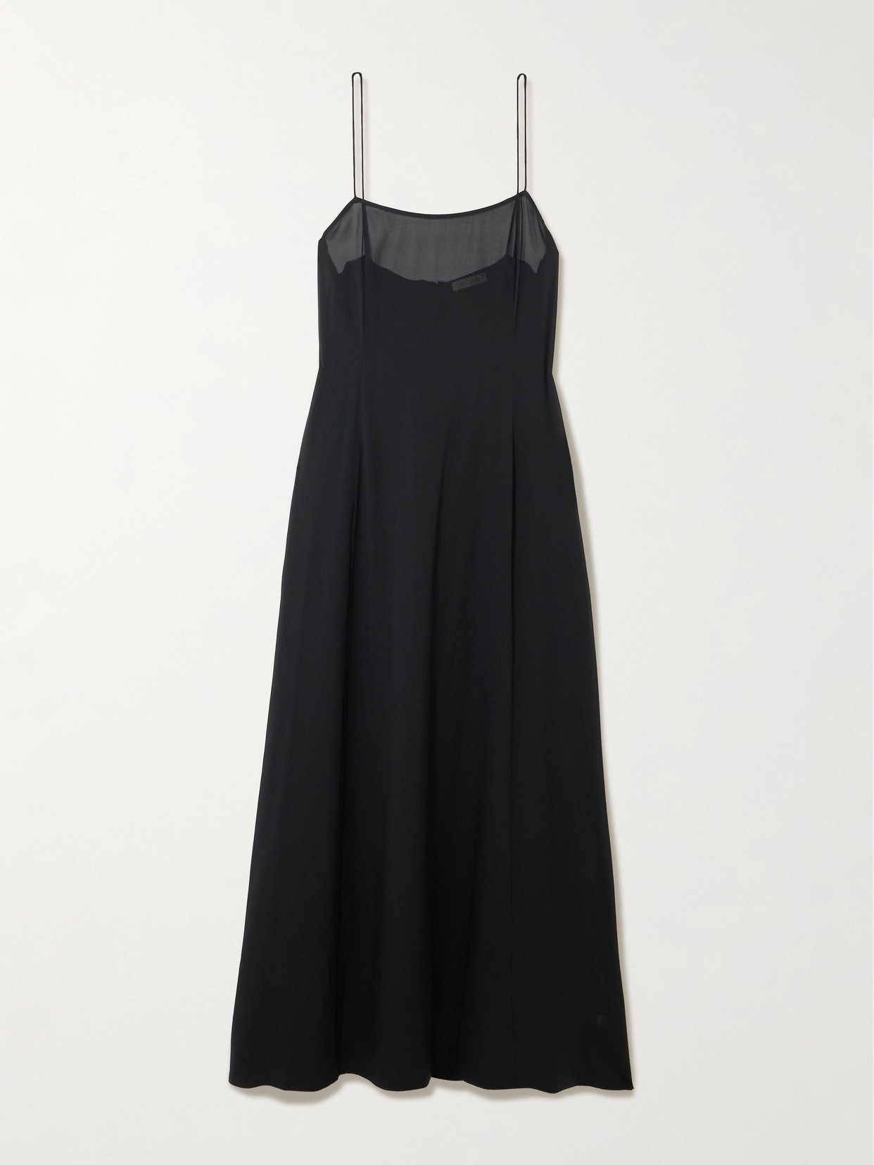 St Agni Silk-blend Georgette Maxi Dress In Black