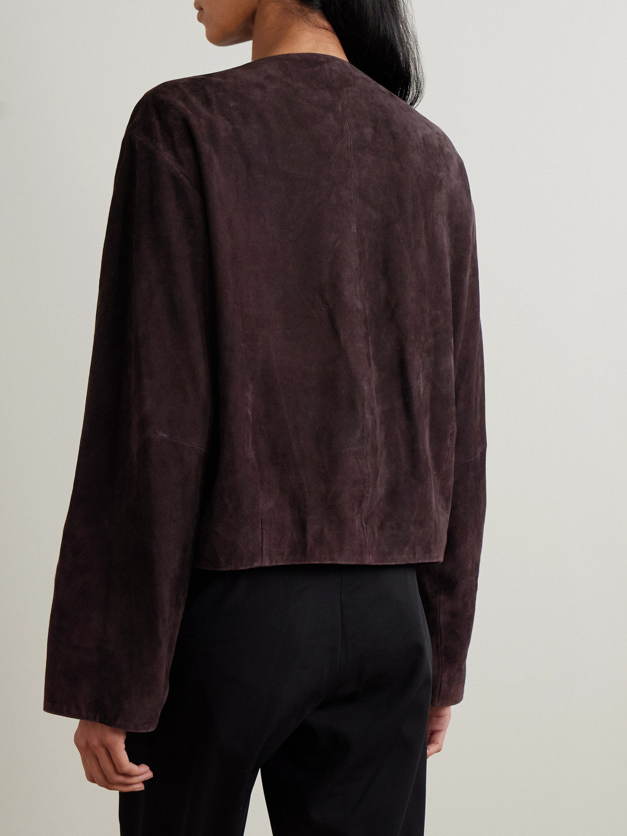 St Agni Utility Cocoon Suede Jacket In Blue