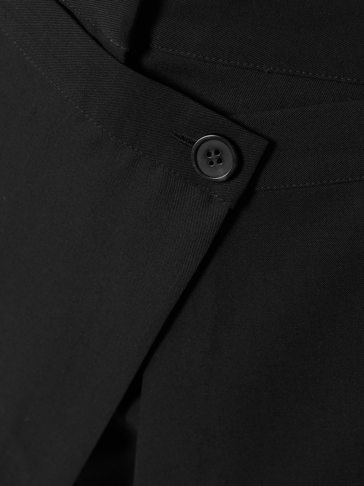 St Agni Layered Wool Straight-leg Pants In Black