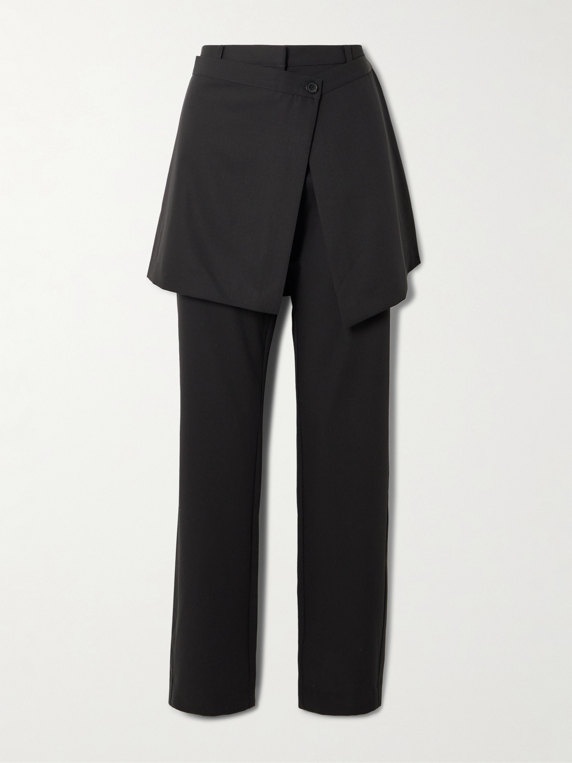 St. Agni Layered wool straight-leg pants