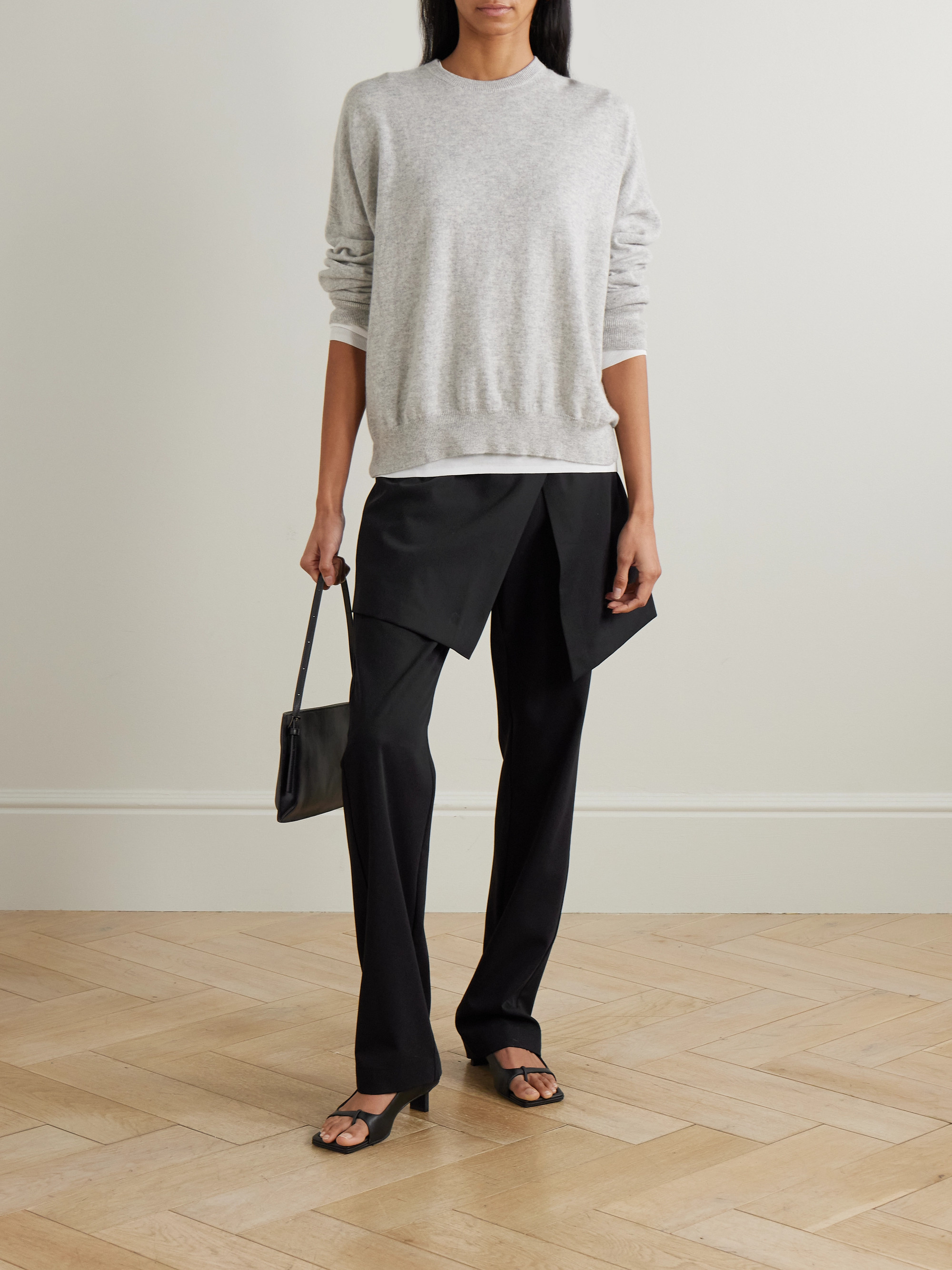 St. Agni Layered wool straight-leg pants