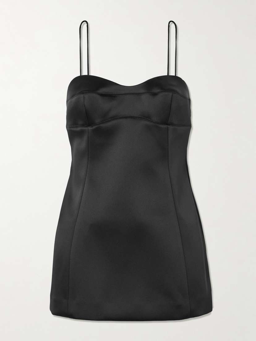 RÓHE Paneled Duchesse-satin Peplum Bustier Top