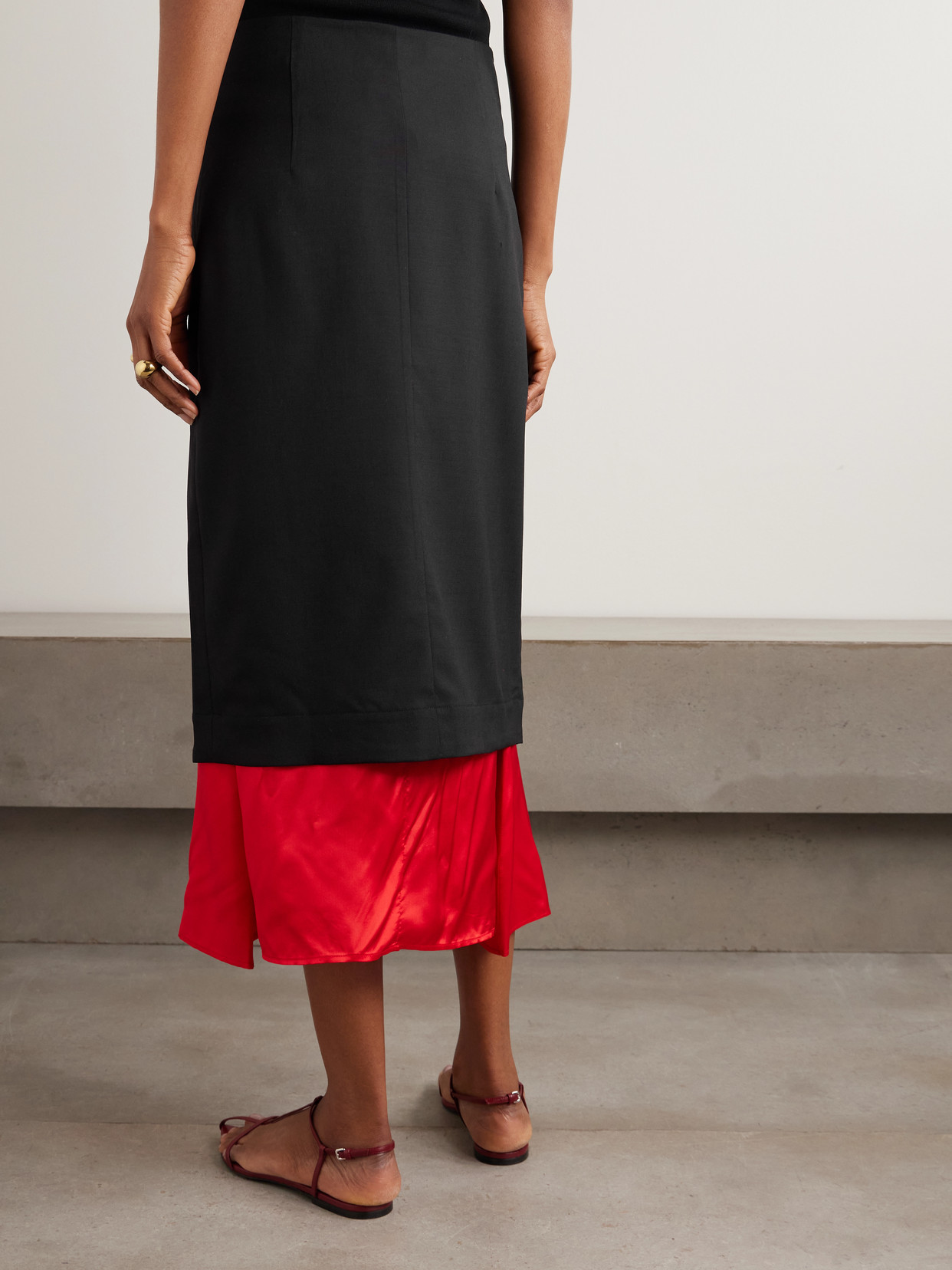 Róhe - Layered Wool And Chiffon Midi
