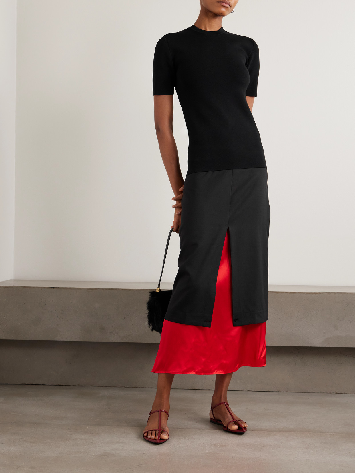 Róhe - Layered Wool And Chiffon Midi