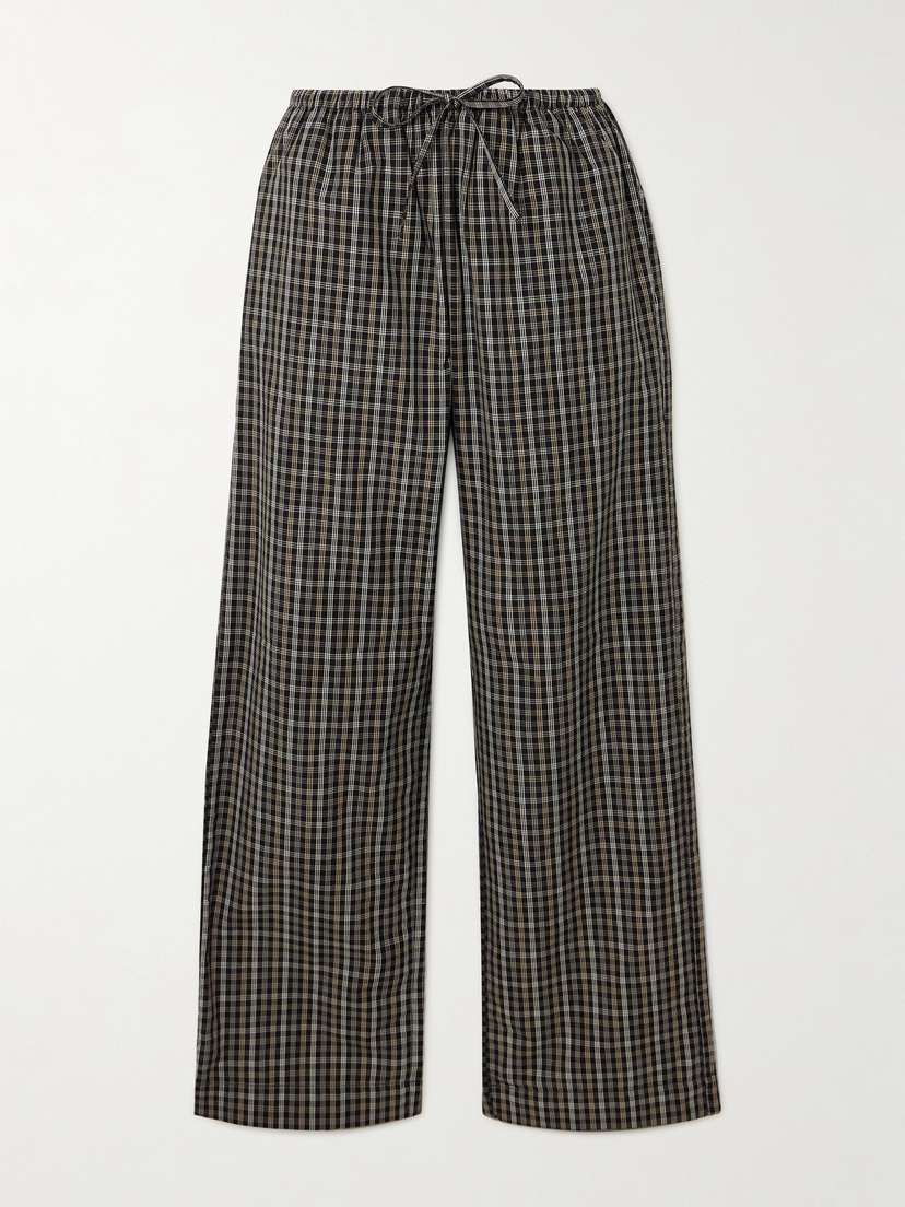 RÓHE Checked Cotton-poplin Wide-leg Pants