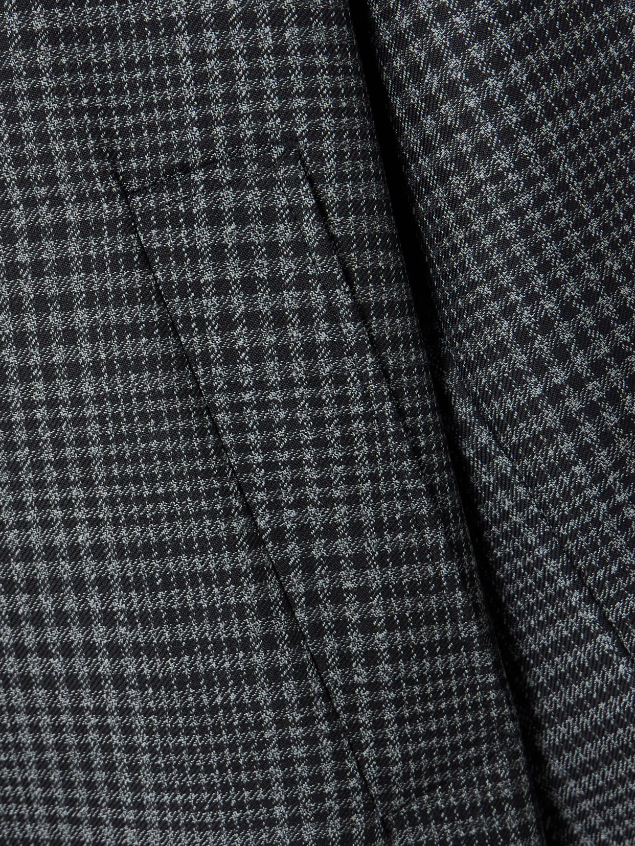 Rohe Suede-trimmed Checked Wool Coat In Gray