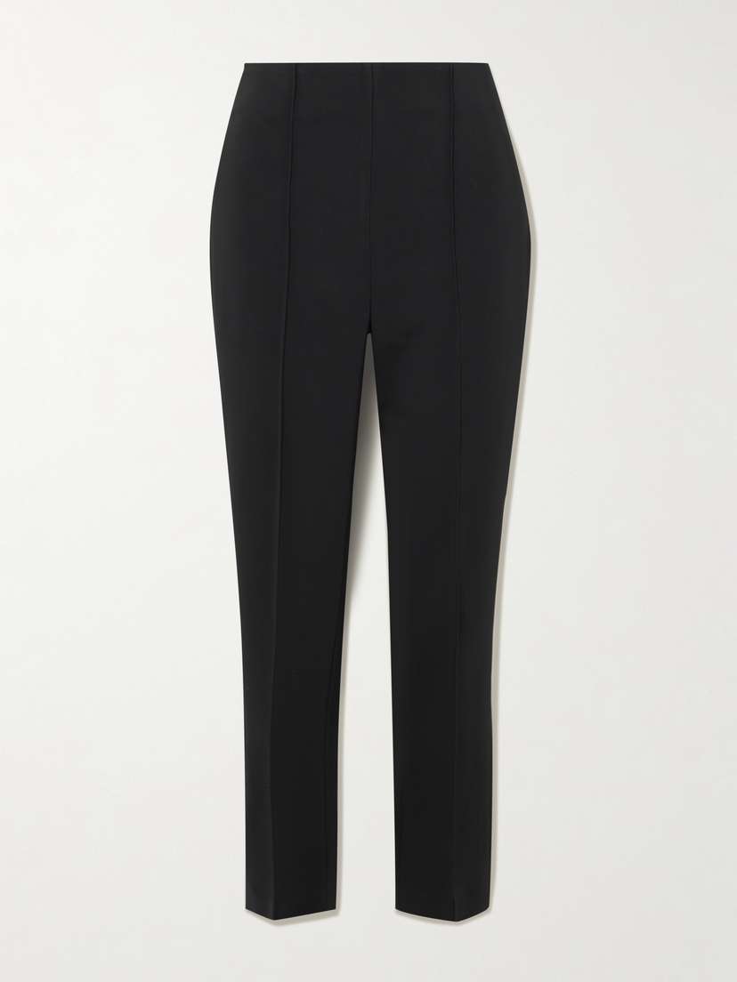 RÓHE Pintucked Grain De Poudre Skinny Pants