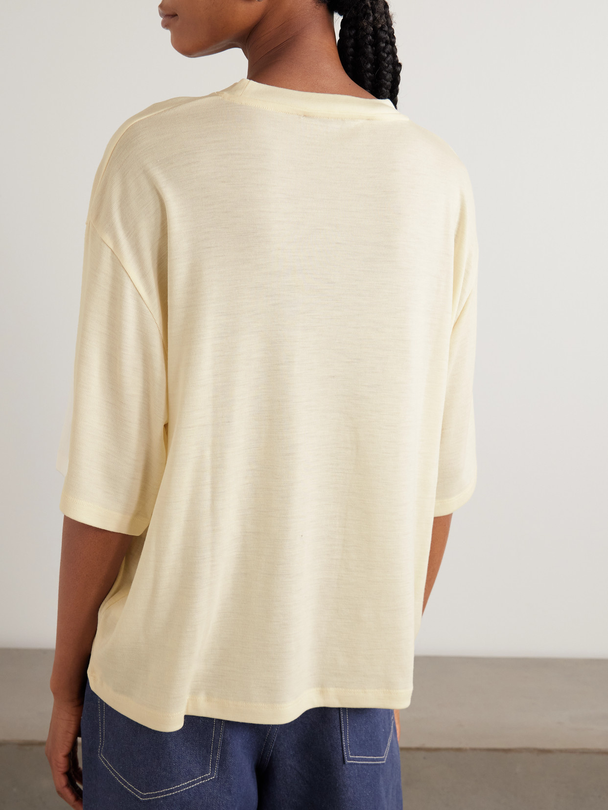 Rohe Oversized Wool-jersey T-shirt In Yellow