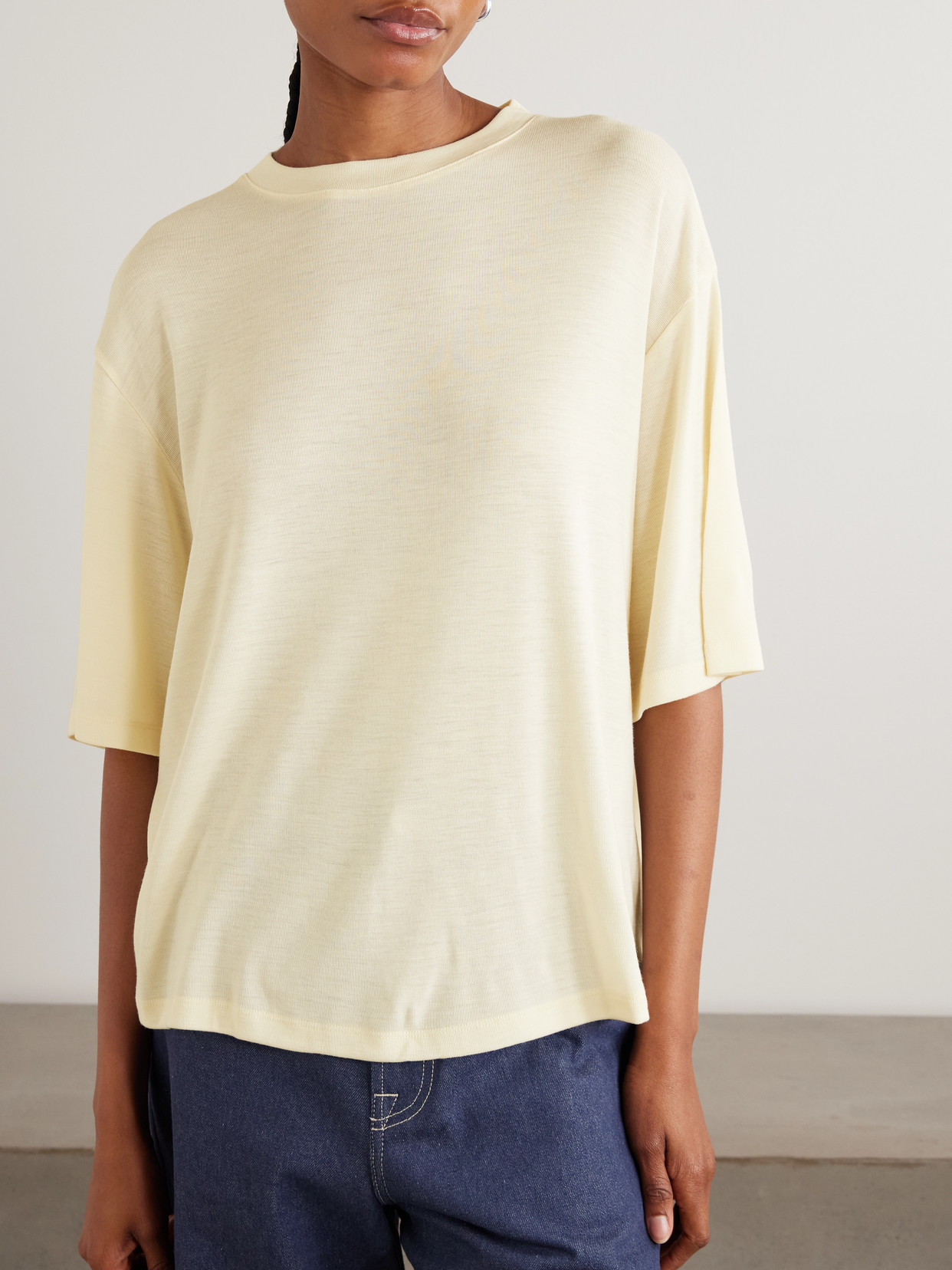 Rohe Oversized Wool-jersey T-shirt In Yellow