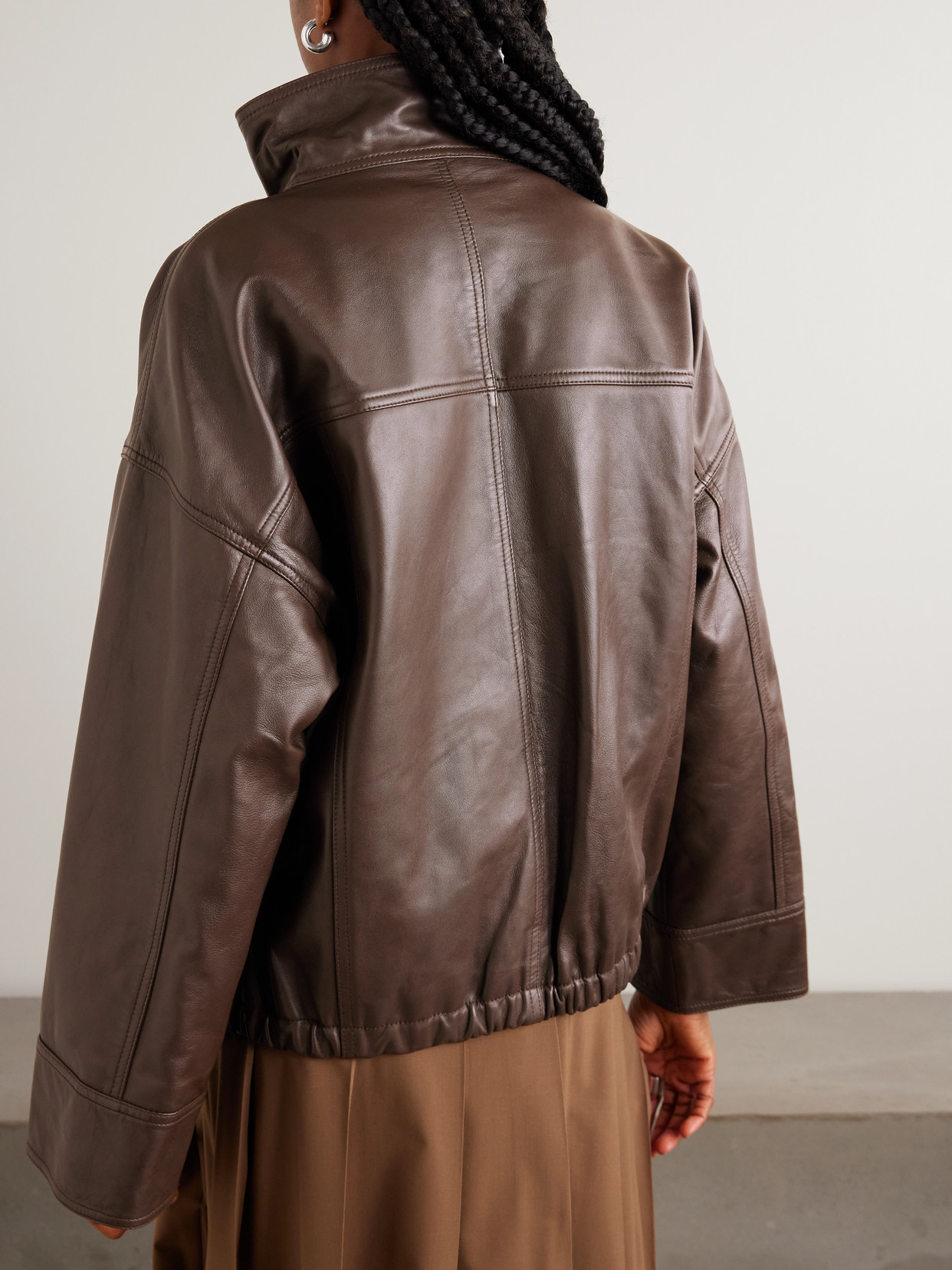 Rohe Leather Jacket In Brown