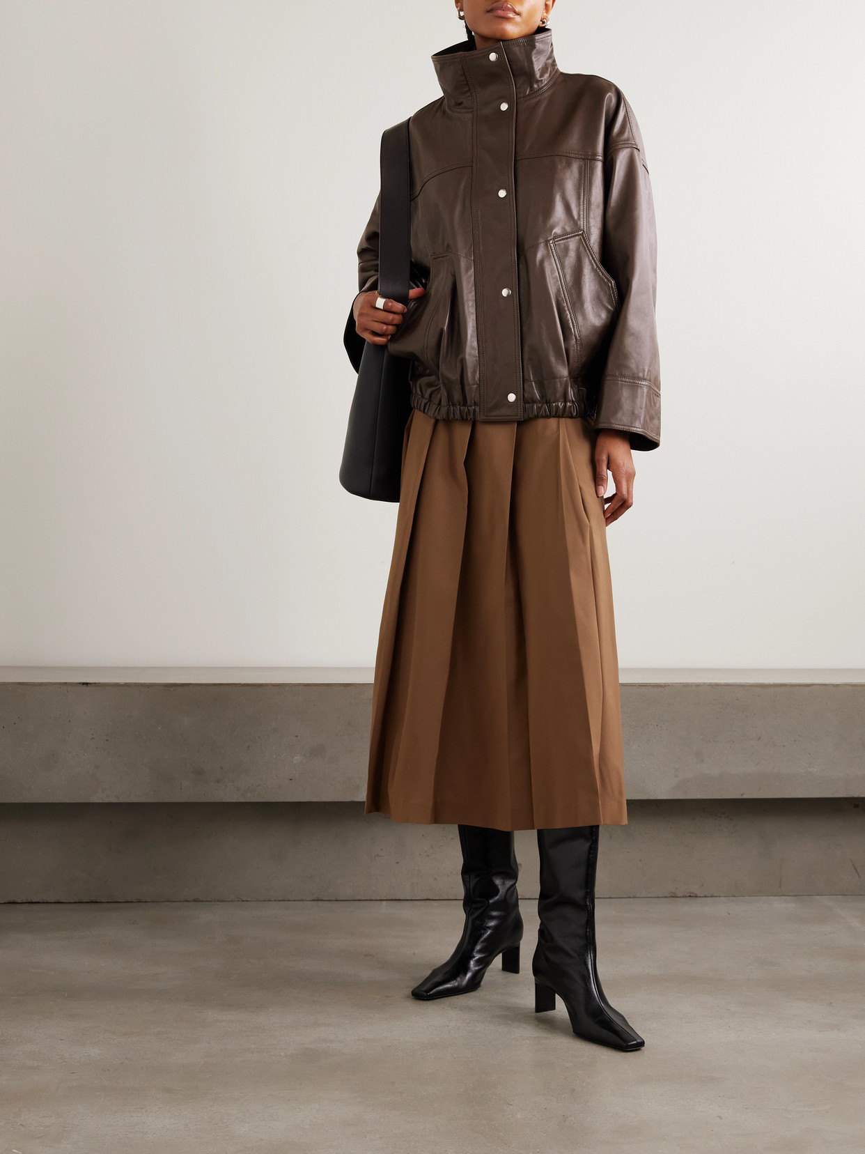 Rohe Leather Jacket In Brown