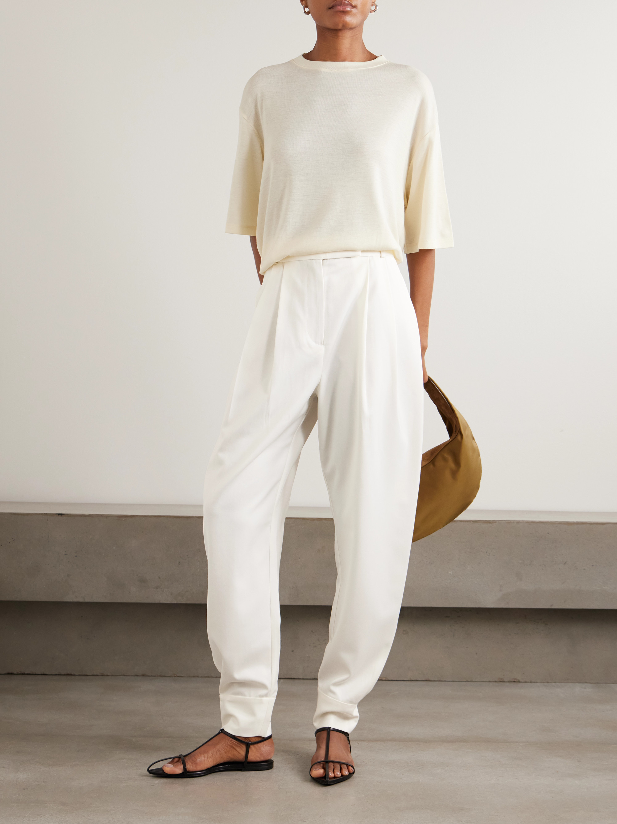 Róhe Wool-blend twill wide-leg pants