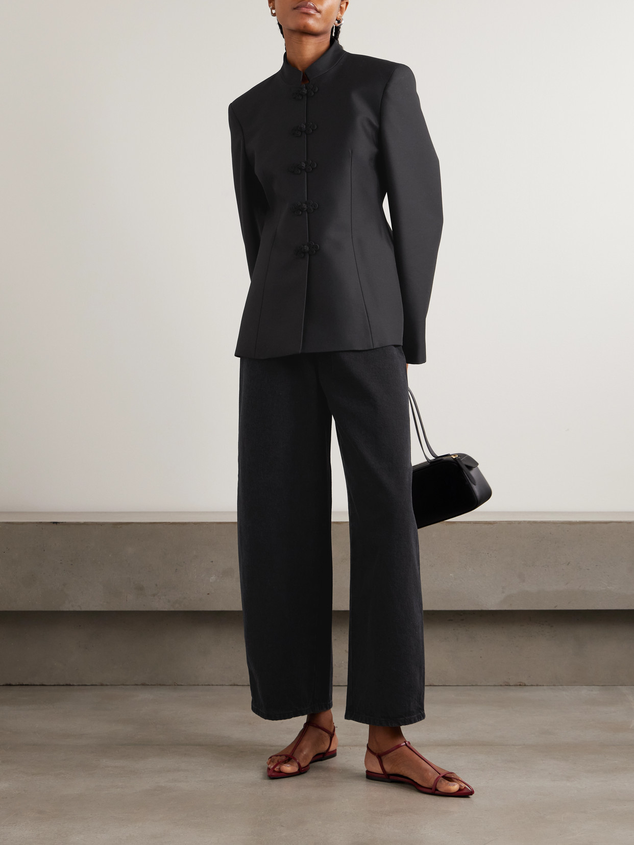 Rohe High-rise Wide-leg Jeans In Black