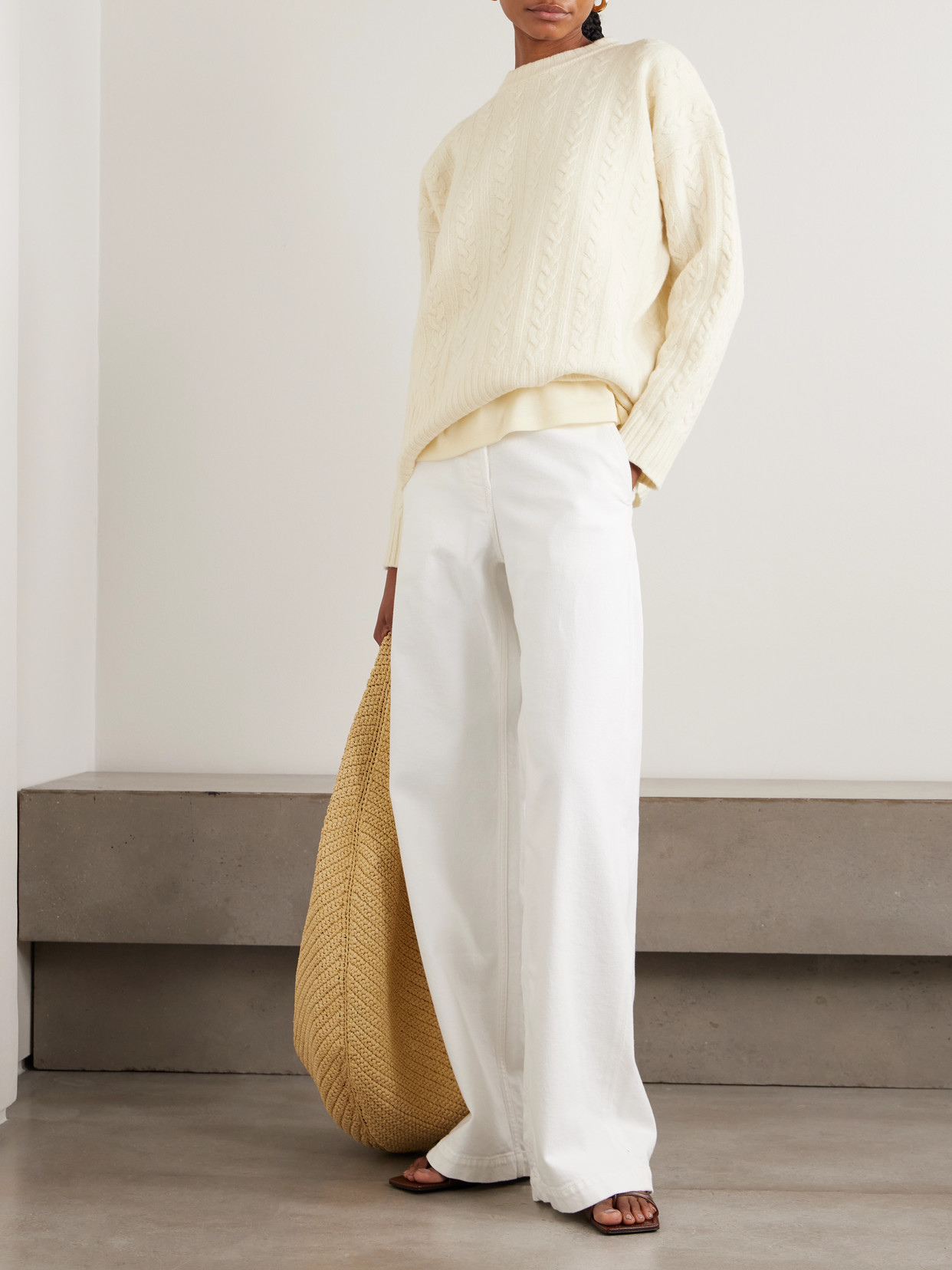 Rohe Cable-knit Wool Sweater In Yellow