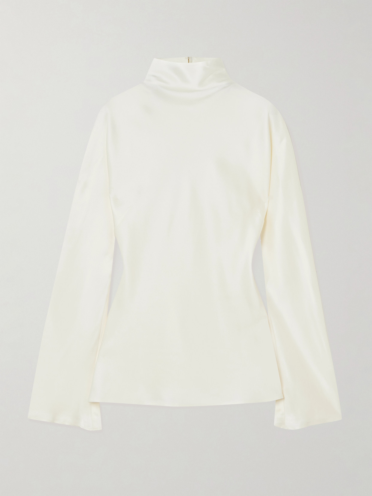 Róhe - Draped Satin Turtleneck Top