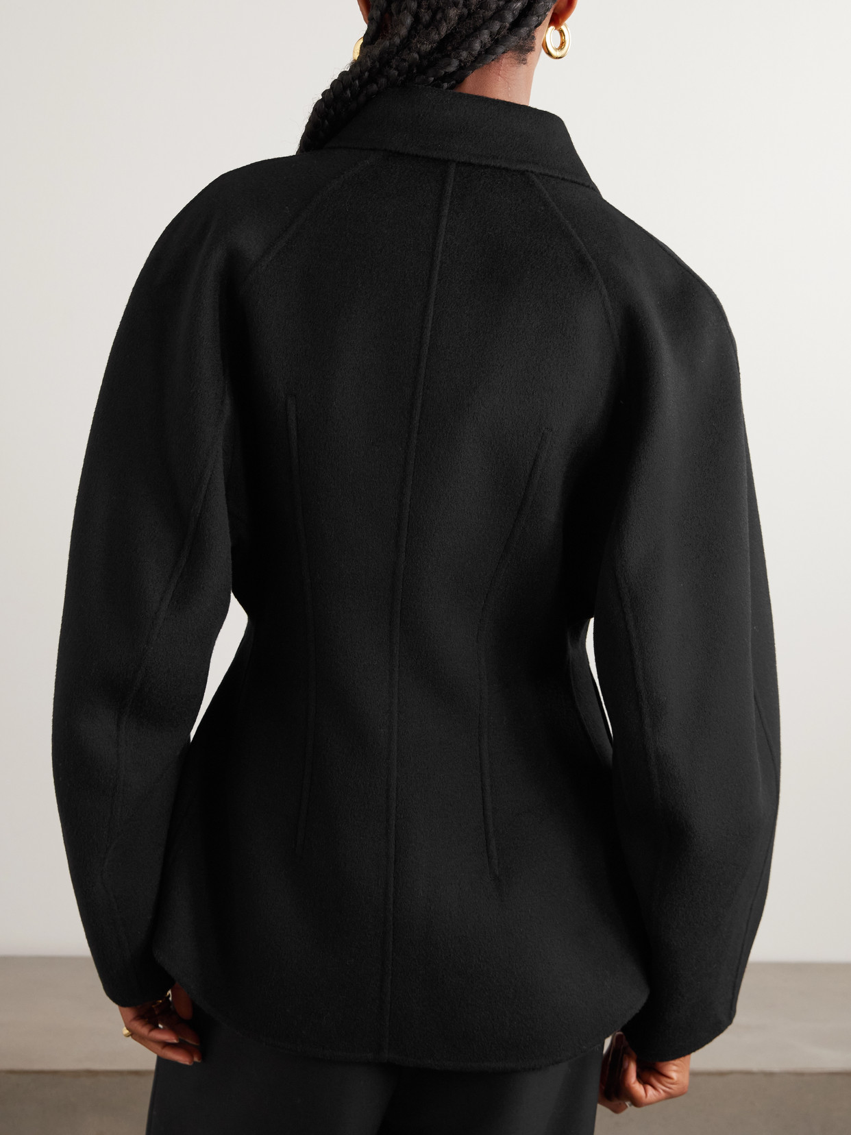 Rohe Sculptural Double-faced Wool Jacket Black In Black