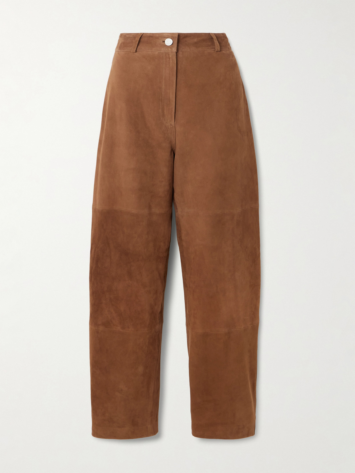 Rohe Paneled Suede Wide-leg Pants In Brown