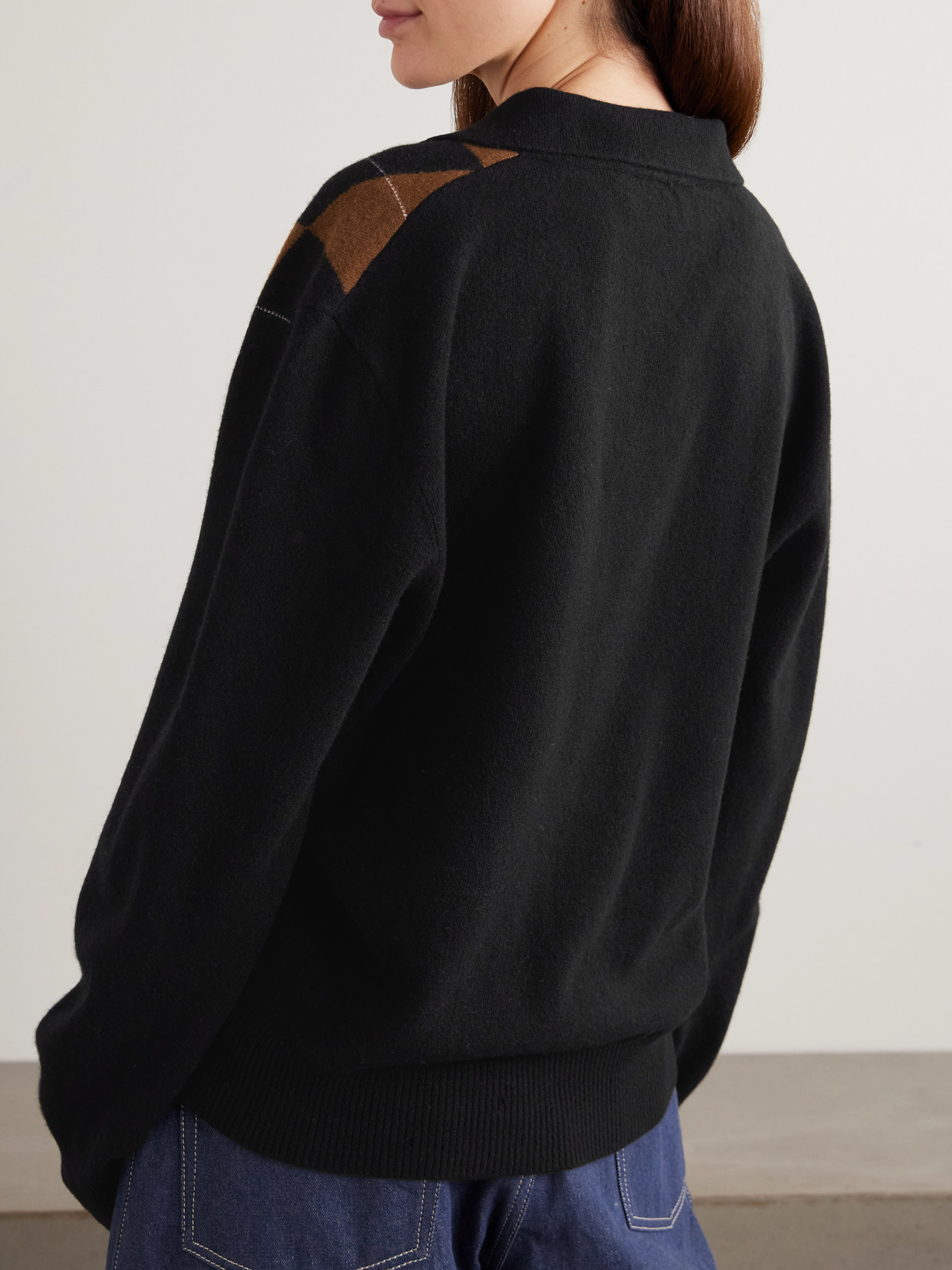 Róhe - Argyle Wool Polo Sweater