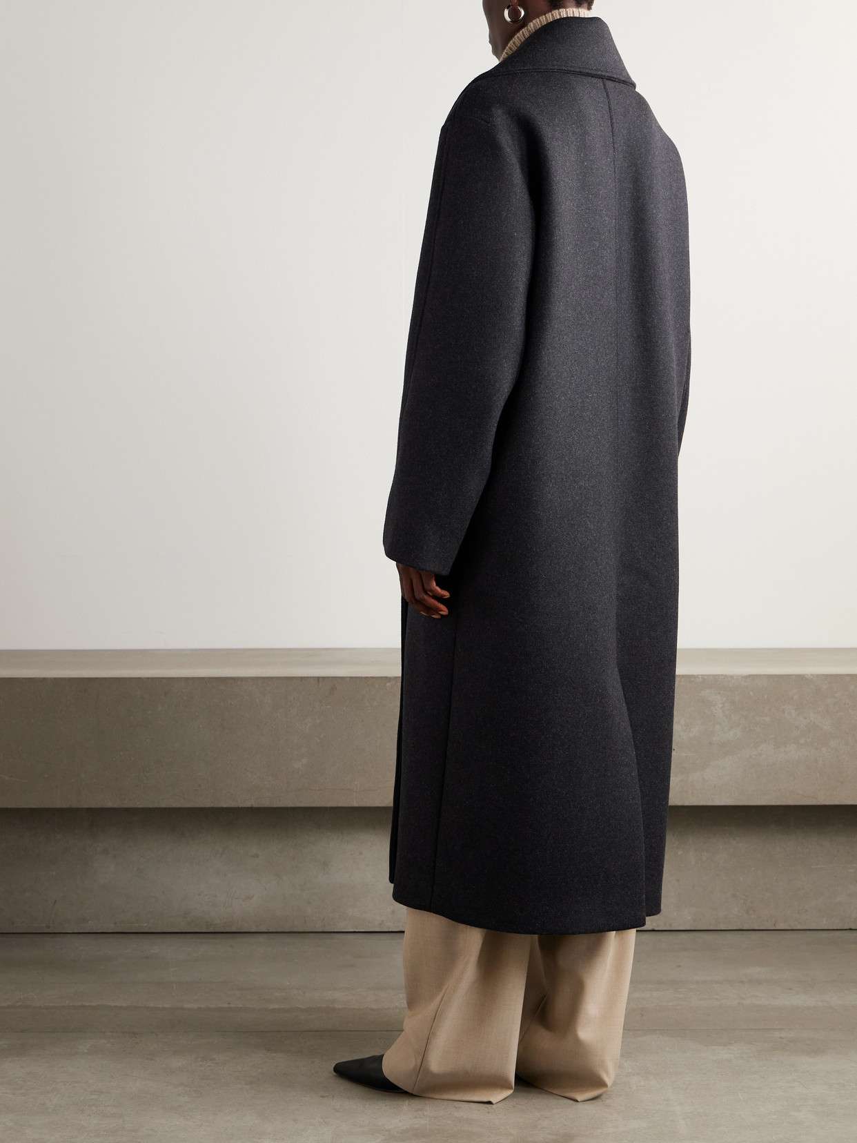 Rohe Ezra Oversized Double-breasted Wool-blend Coat In Gray