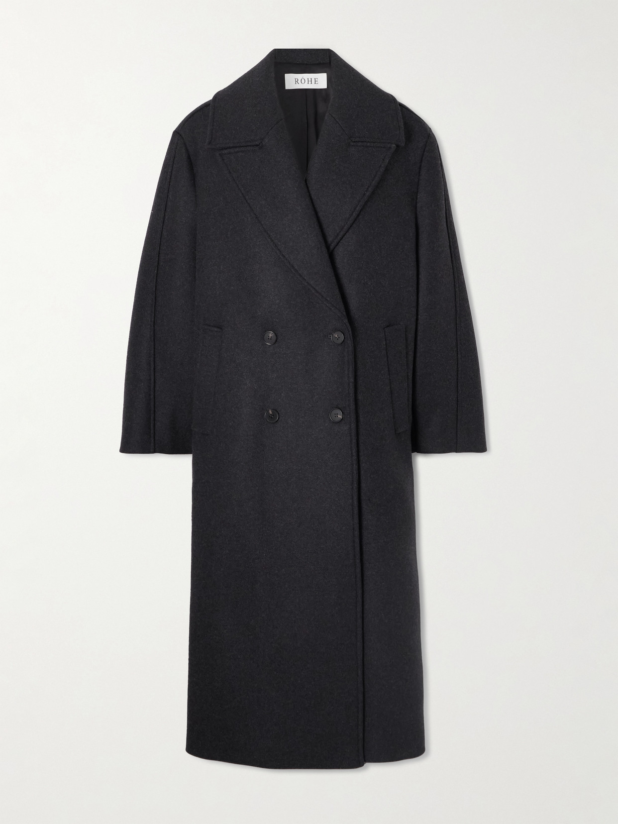 Rohe Ezra Oversized Double-breasted Wool-blend Coat In Gray