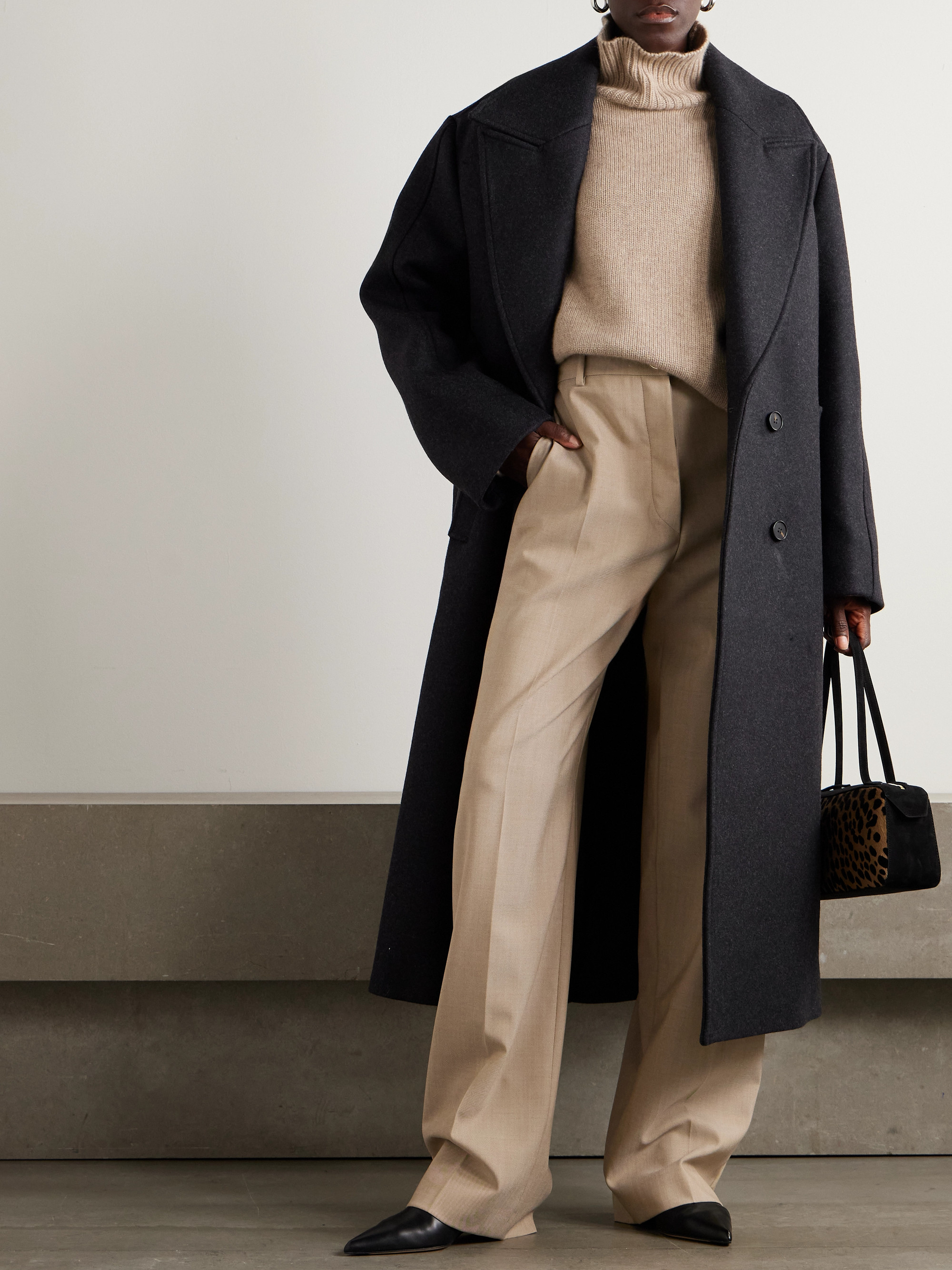 Róhe Ezra oversized double-breasted wool-blend coat