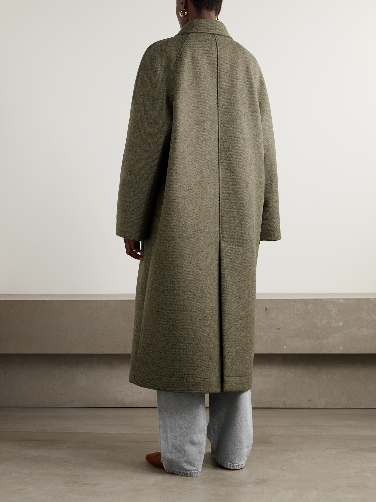 Rohe Leandra Alpaca-blend Coat In Green