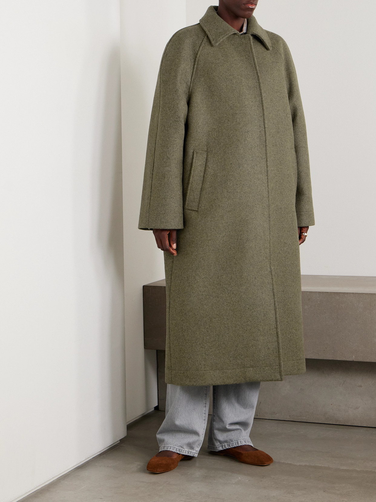 Rohe Leandra Alpaca-blend Coat In Green