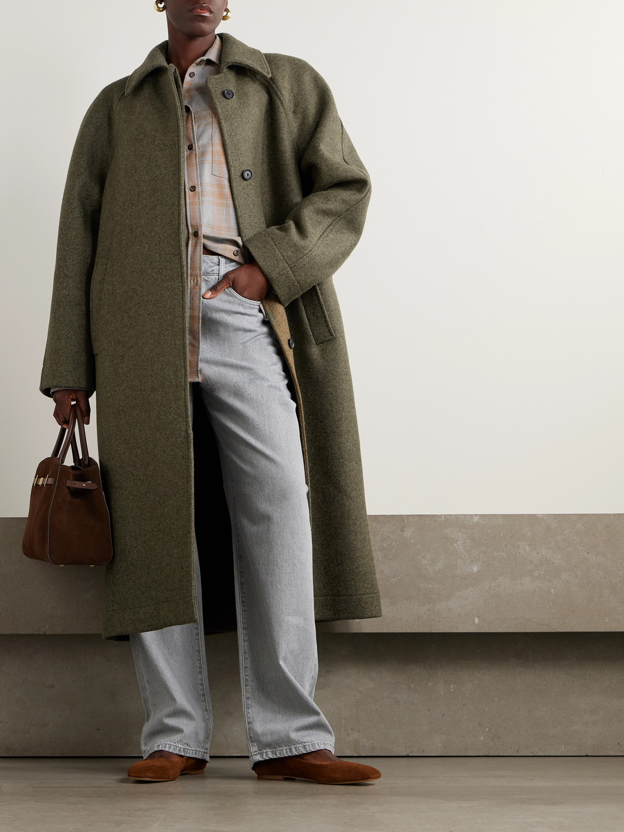 Rohe Leandra Alpaca-blend Coat In Green