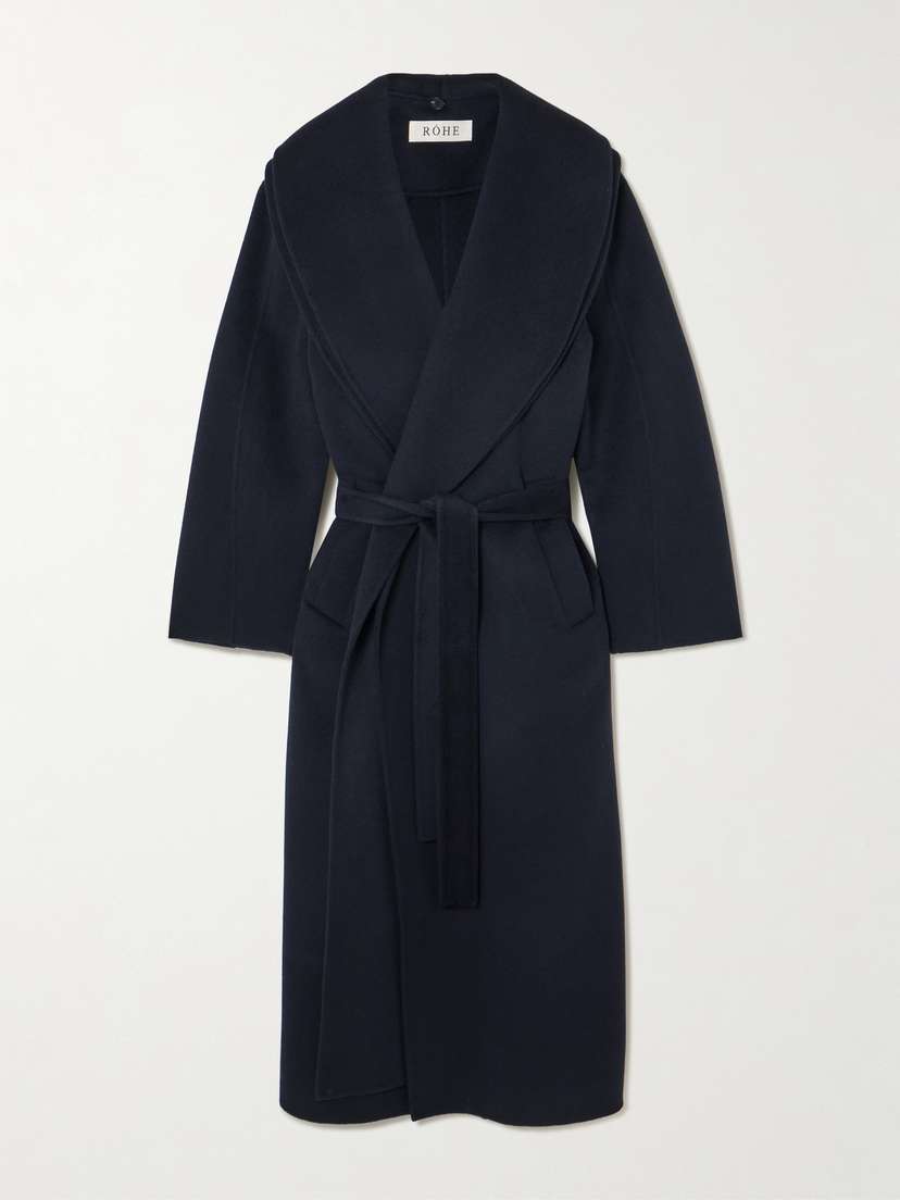 RÓHE Double-breasted Scarf-detailed Layered Wool And Cashmere-blend Coat