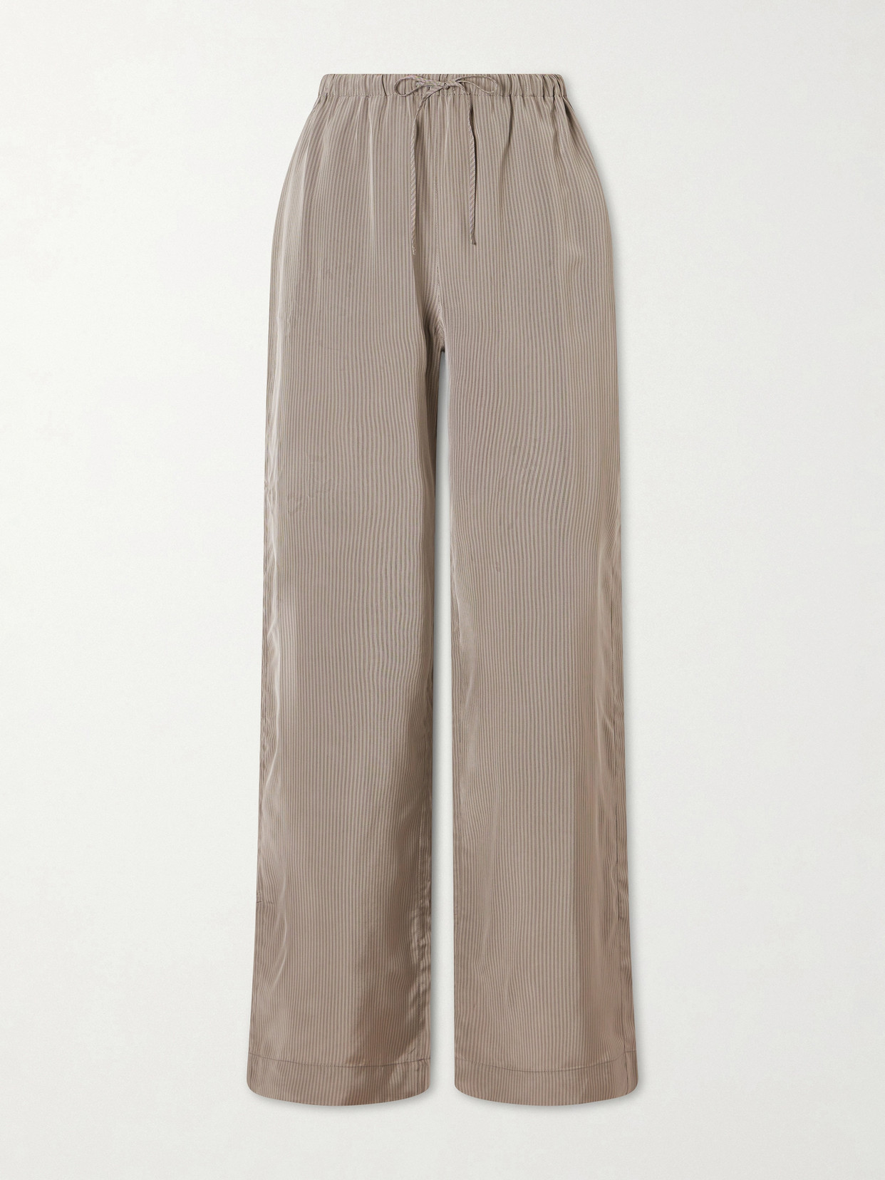 Rohe Striped Satin Wide-leg Pants In Gray