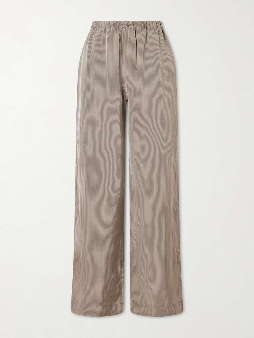 RÓHE Striped Satin Wide-leg Pants
