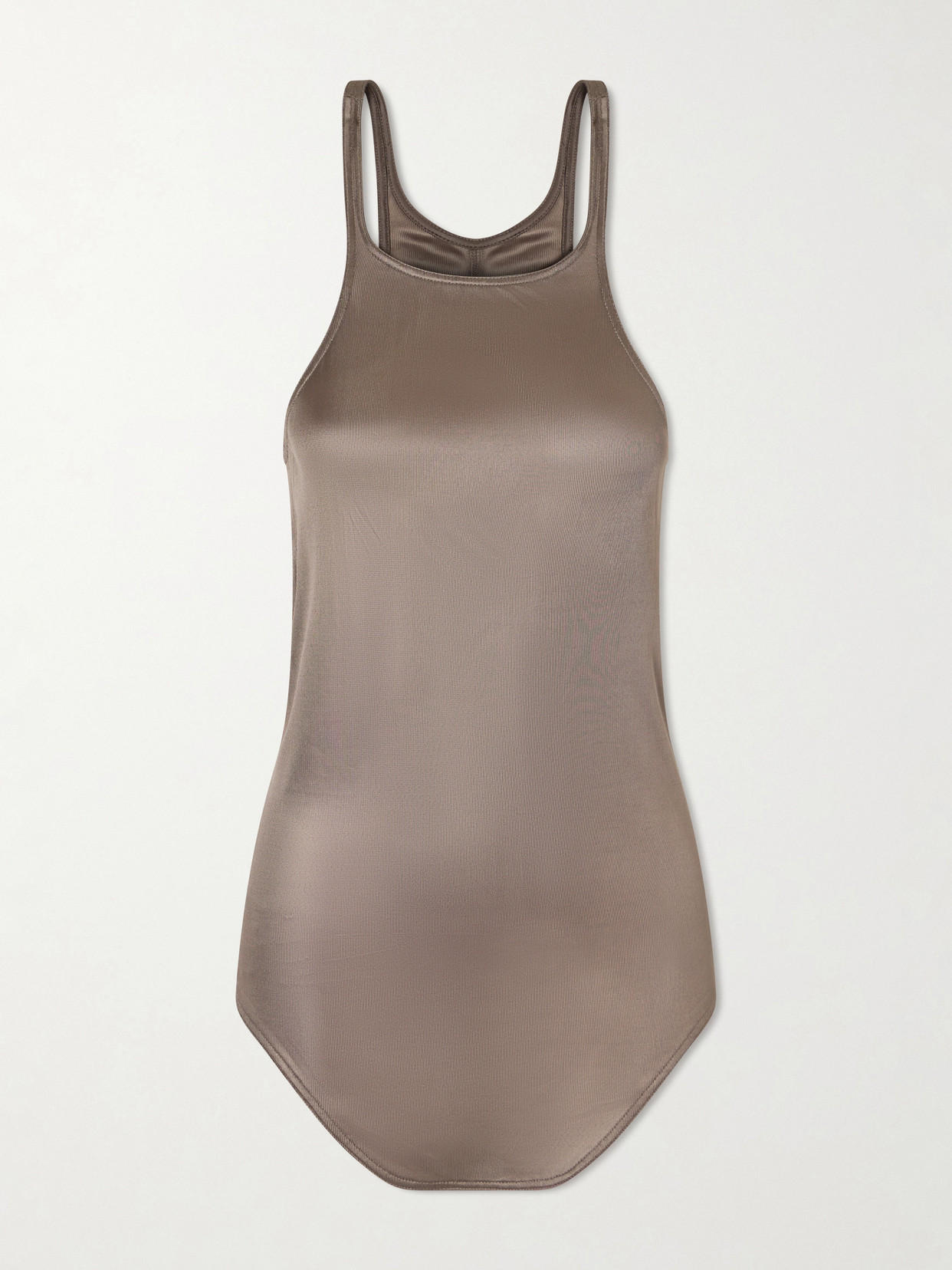 Rick Owens Metallic Jersey Tank In Brown