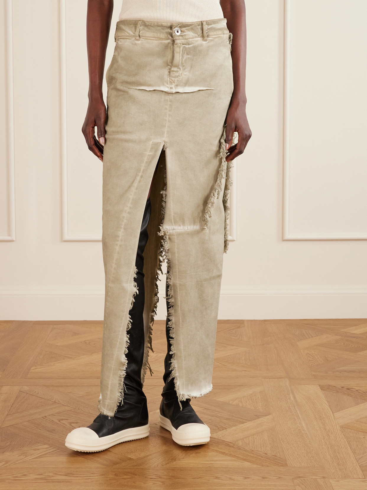 Frayed Denim Midi