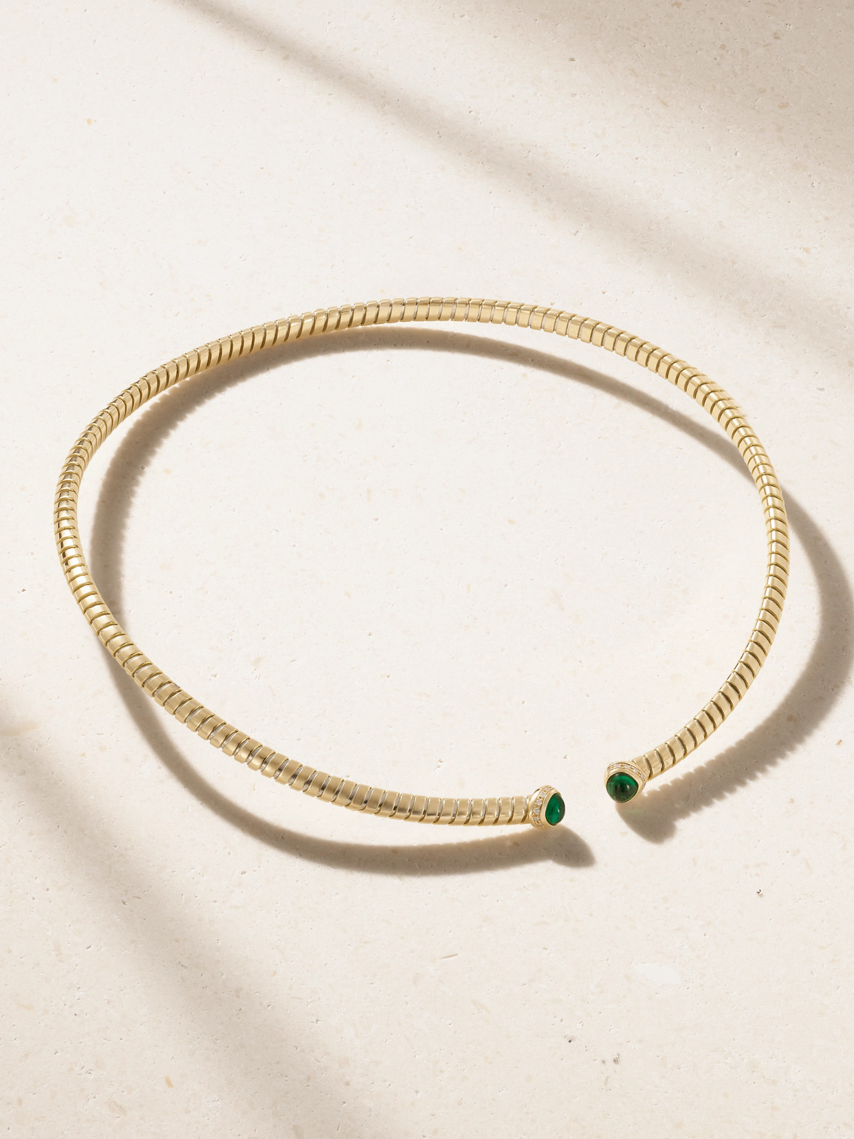 Marina B Trisolina 18-karat Gold, Emerald And Diamond Choker