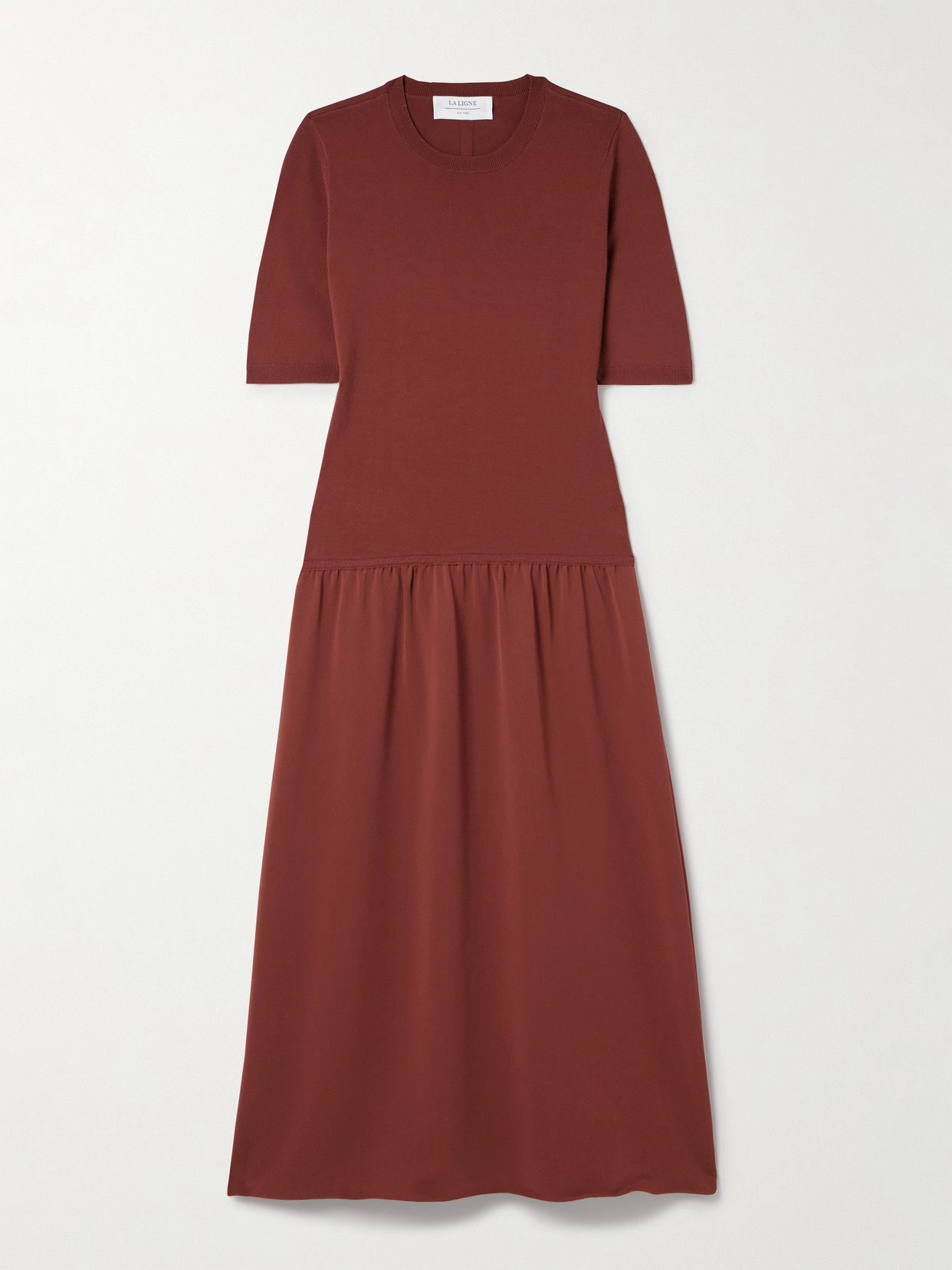 La Ligne Day Stretch-knit Midi Dress In Brown