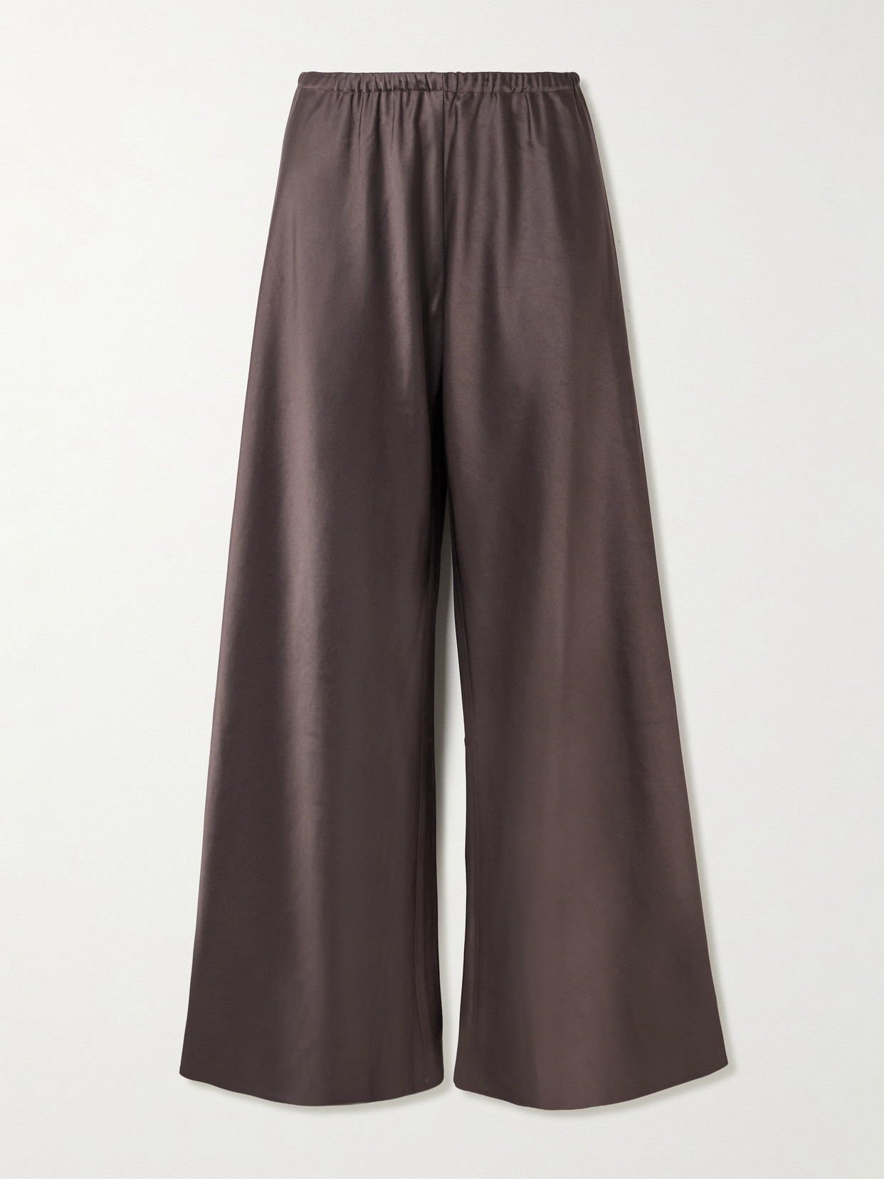 La Ligne Colby Satin Wide-leg Pants In Brown