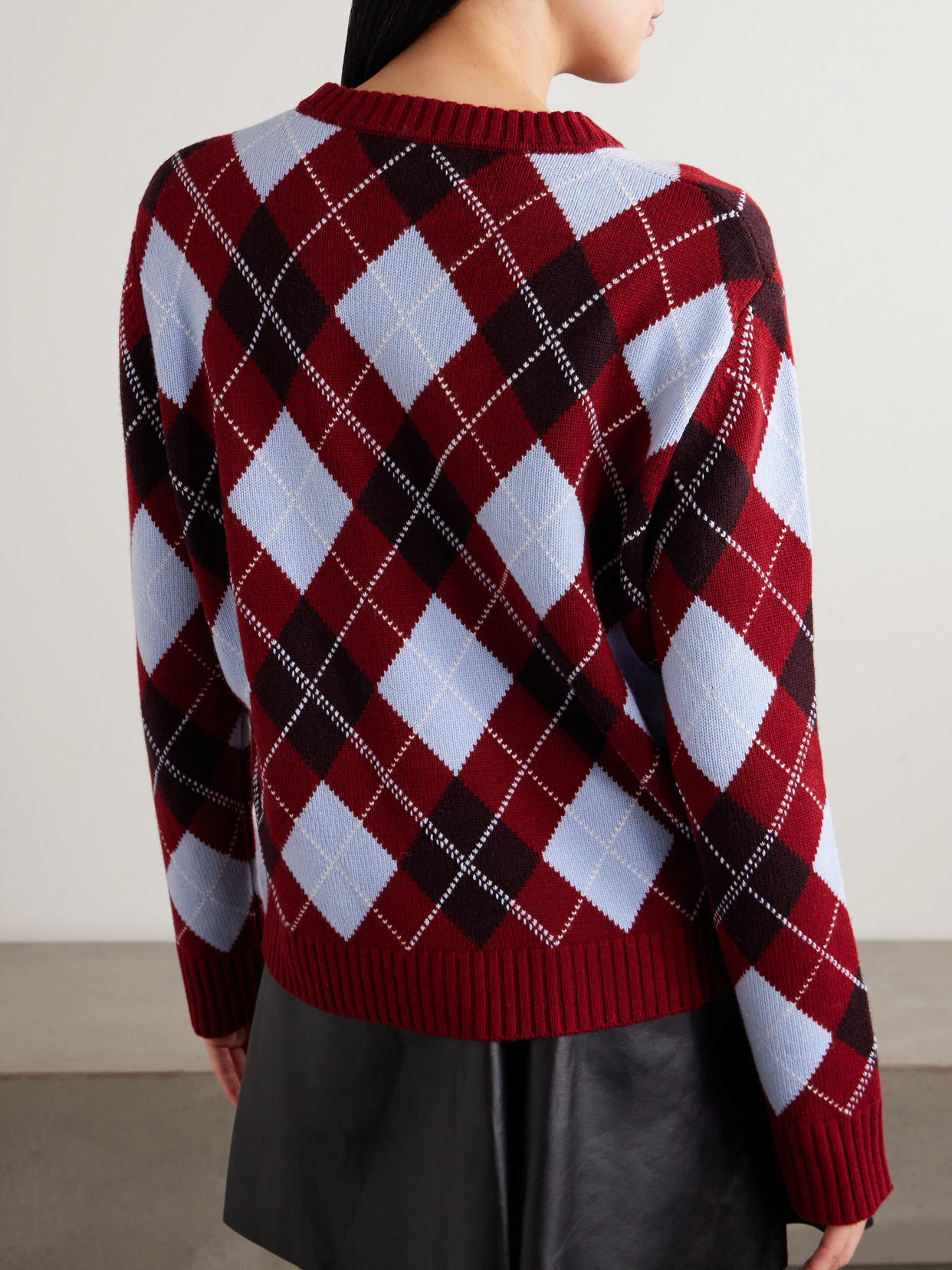 La Ligne Hamish Argyle Wool And Cashmere-blend Sweater In Multi