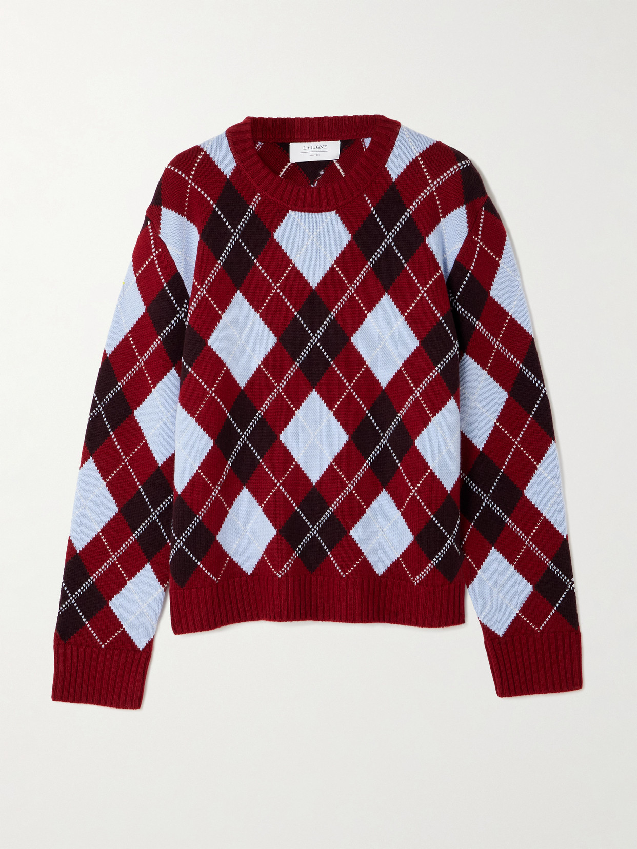 La Ligne Hamish Argyle Wool And Cashmere-blend Sweater In Multi