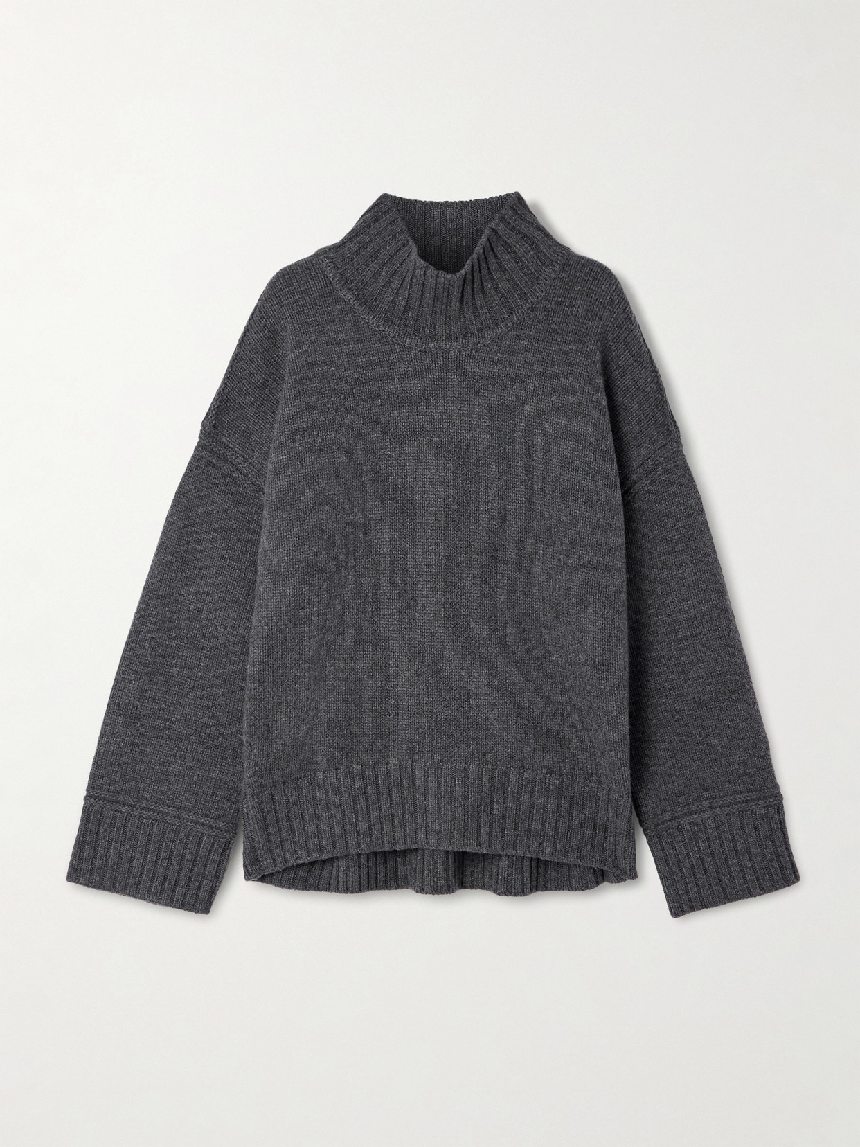 La Ligne Archie Wool And Cashmere-blend Mock-neck Sweater In Gray
