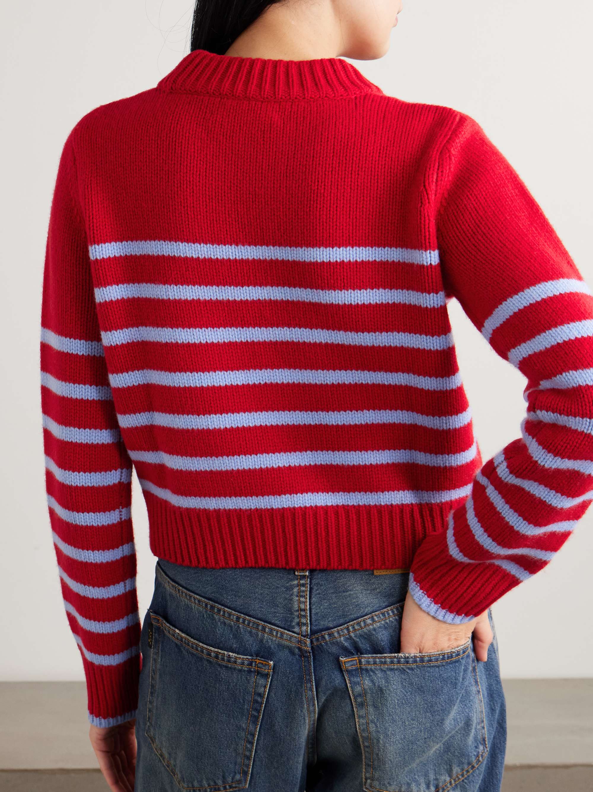 LA LIGNE كنزة Mini Marin من مزيج من الصوف والكشمير المخطط