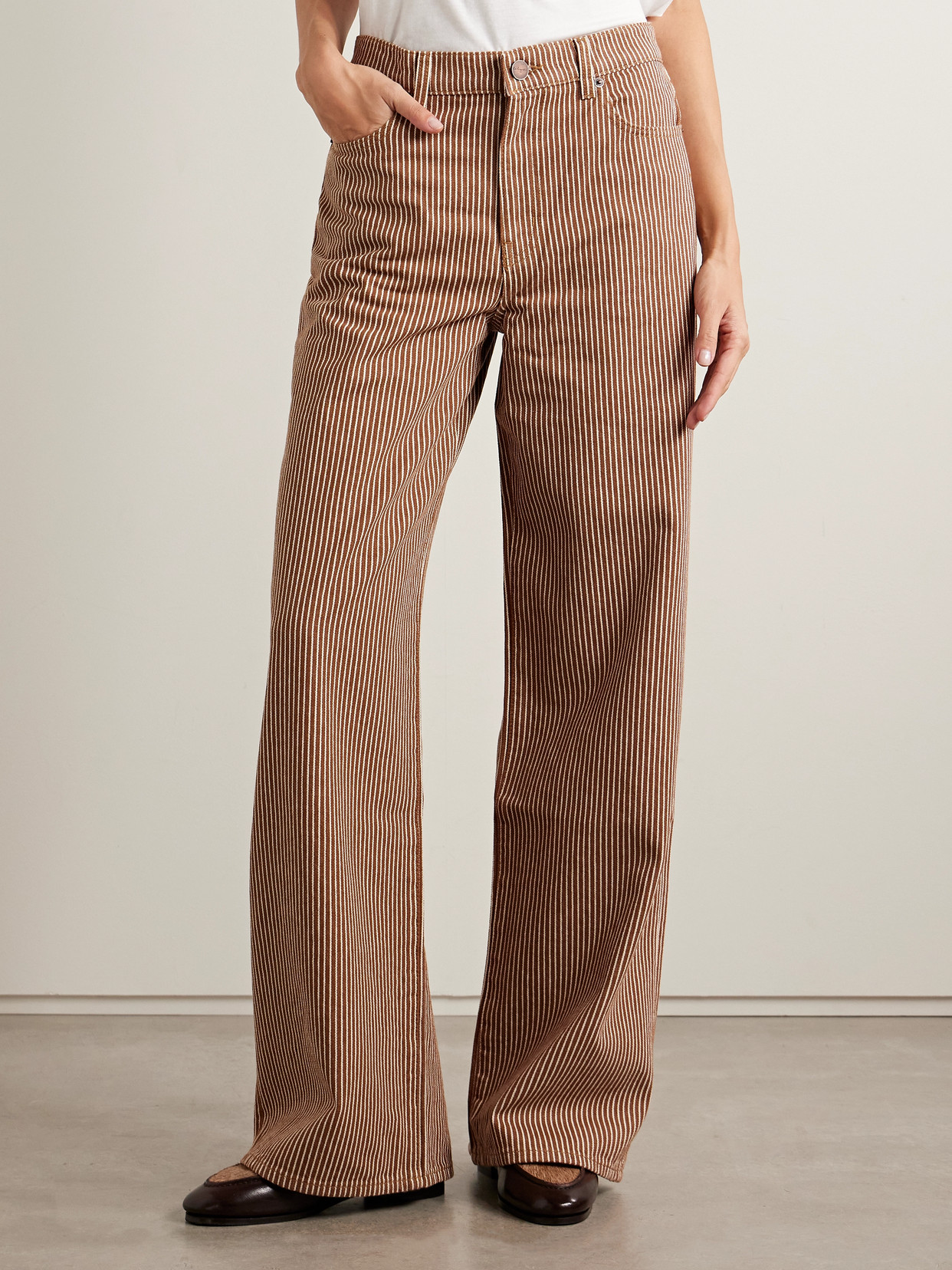 La Ligne Isadora Striped Cotton Wide-leg Pants In Multi
