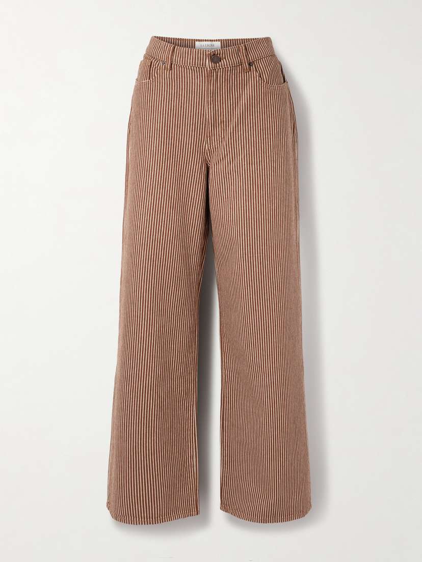 La Ligne Isadora Striped Cotton Wide-leg Pants