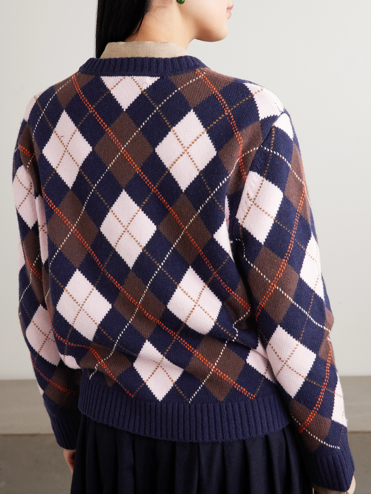 La Ligne Hamish Argyle Wool And Cashmere-blend Sweater In Blue