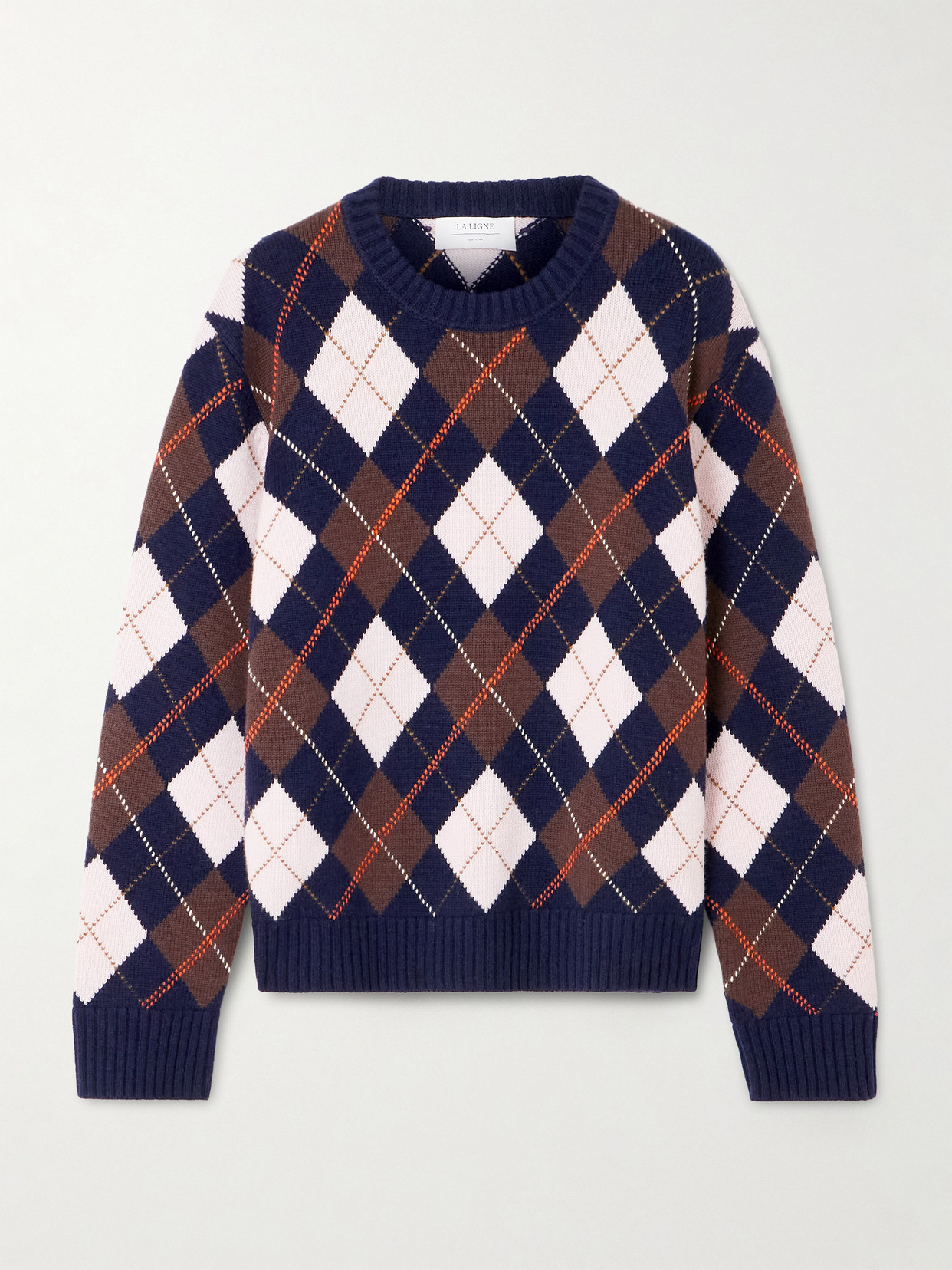 La Ligne Hamish Argyle Wool And Cashmere-blend Sweater In Blue