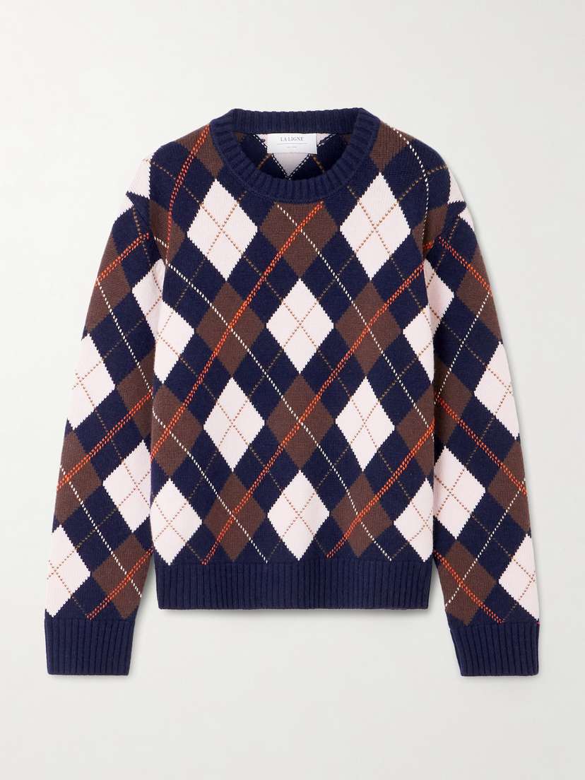 La Ligne Hamish Argyle Wool And Cashmere-blend Sweater