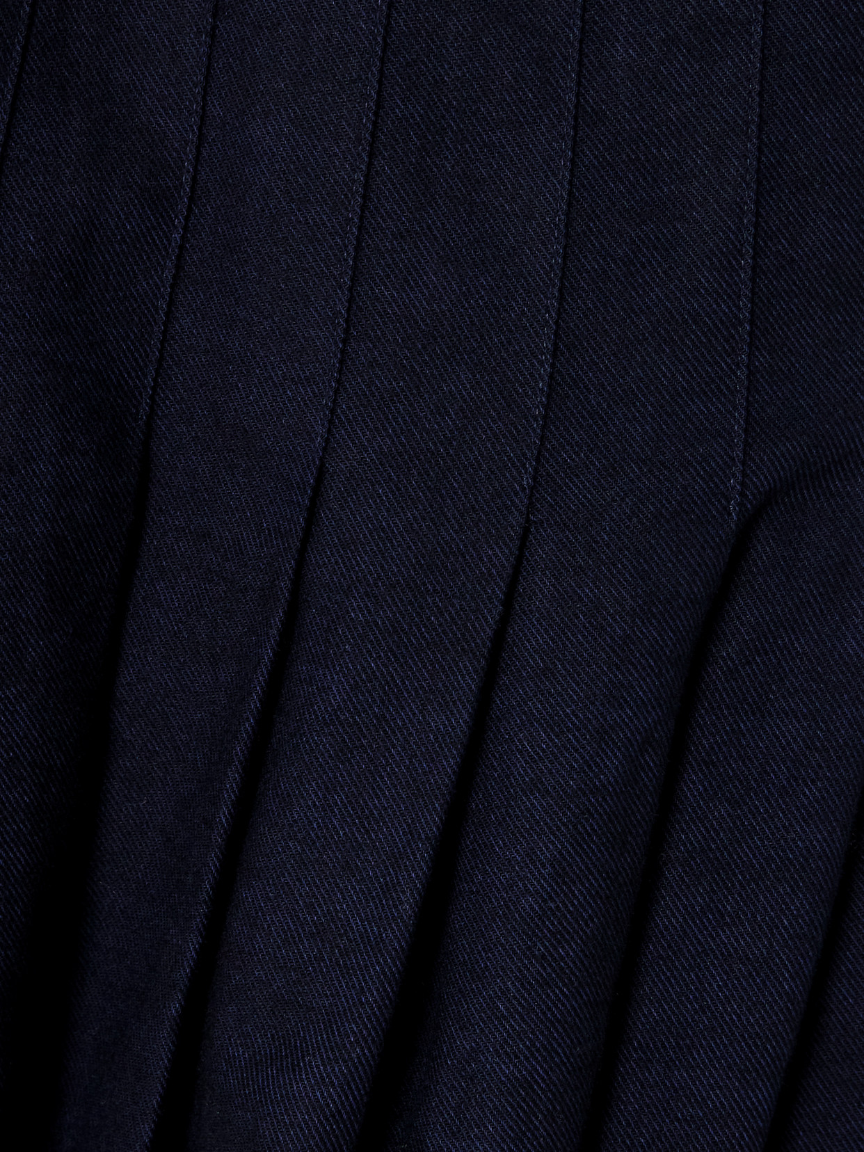 La Ligne Pleated Cotton-twill Midi Skirt In Blue