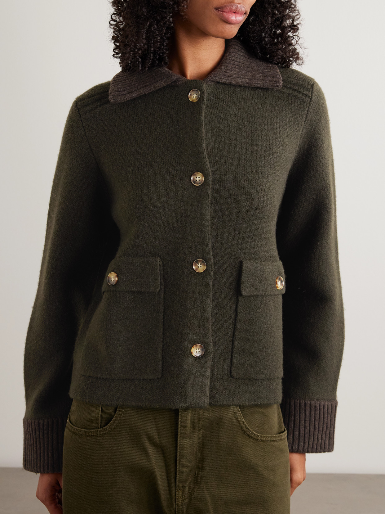 La Ligne Mini Theodore Wool And Cashmere-blend Jacket In Green