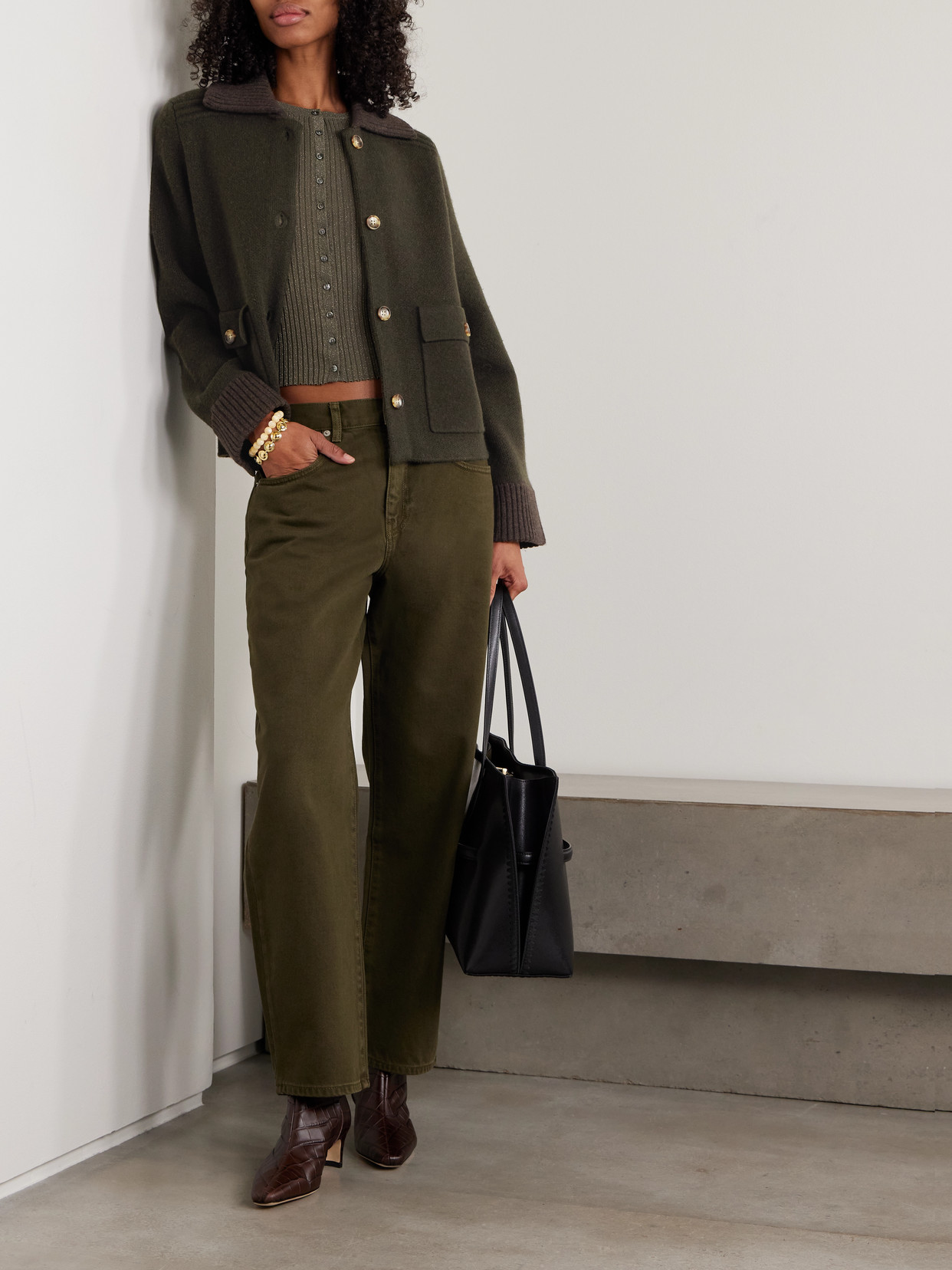La Ligne Mini Theodore Wool And Cashmere-blend Jacket In Green