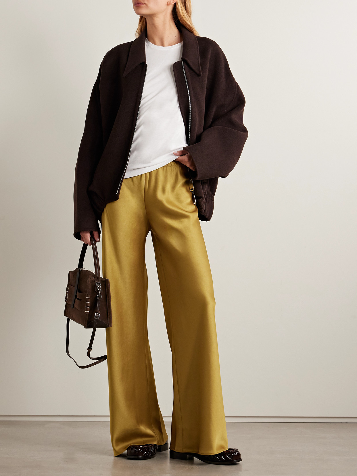 La Ligne Colby Satin Wide-leg Pants In Multi